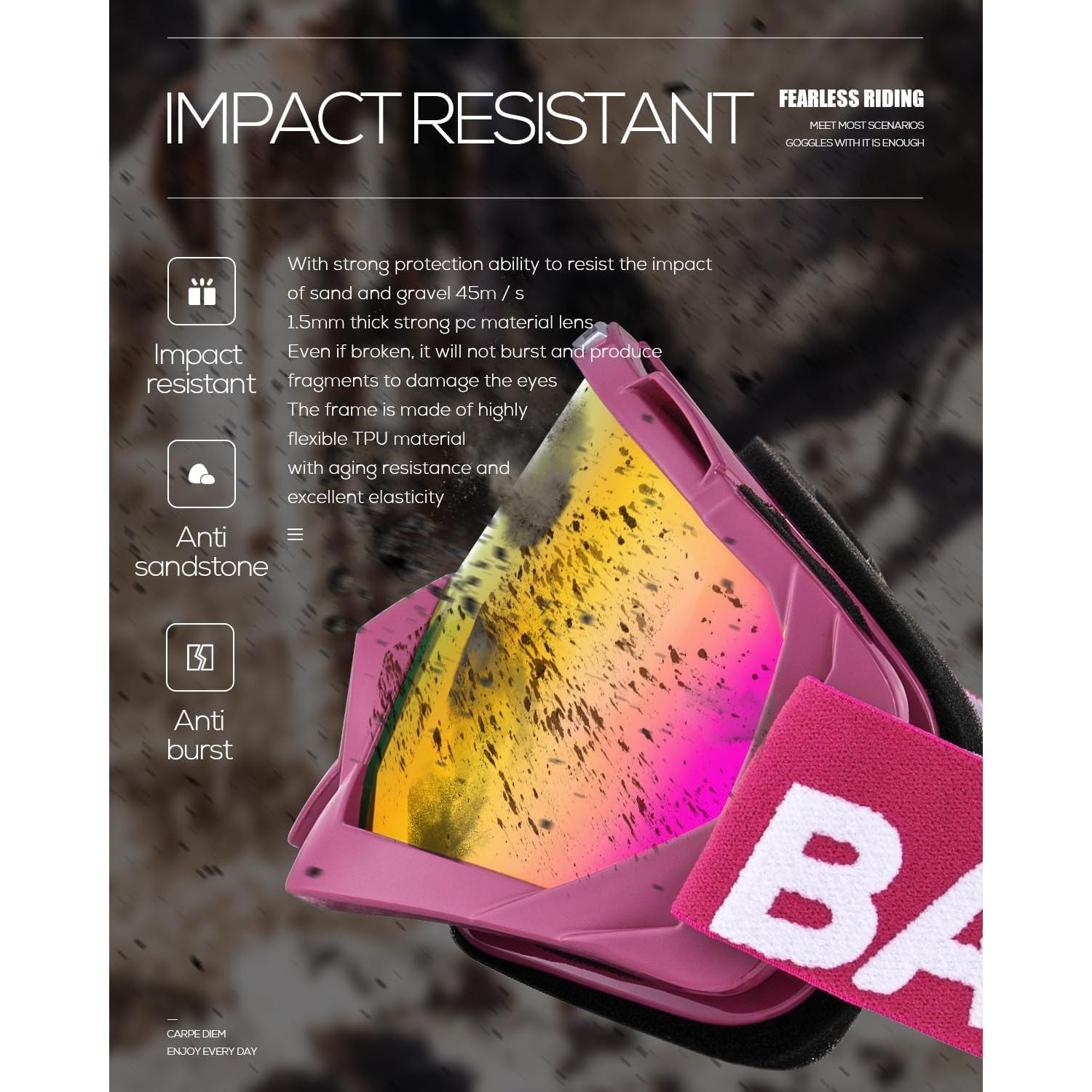 Gafas de Motocross BATFOX F816 UV400 Antideslizantes