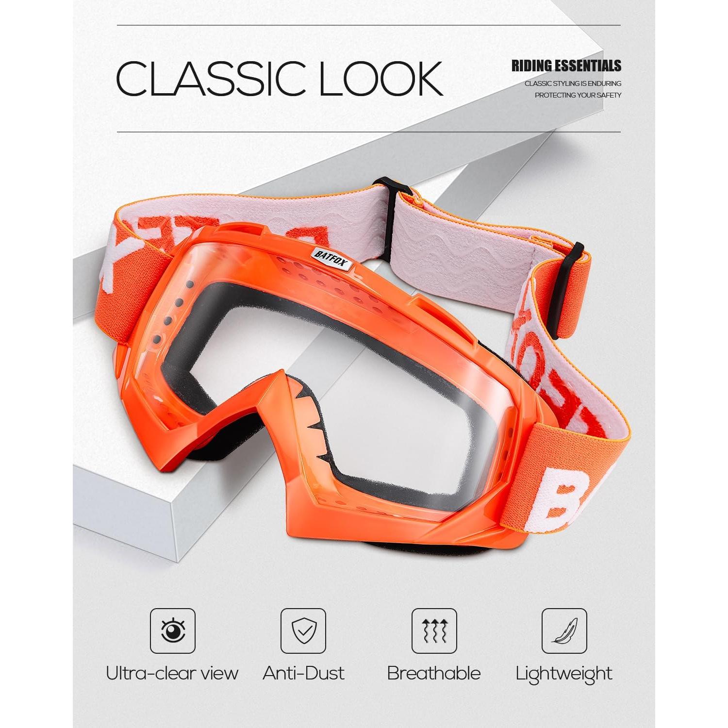 Gafas de Motocross BATFOX F816 UV Protección Antideslizante
