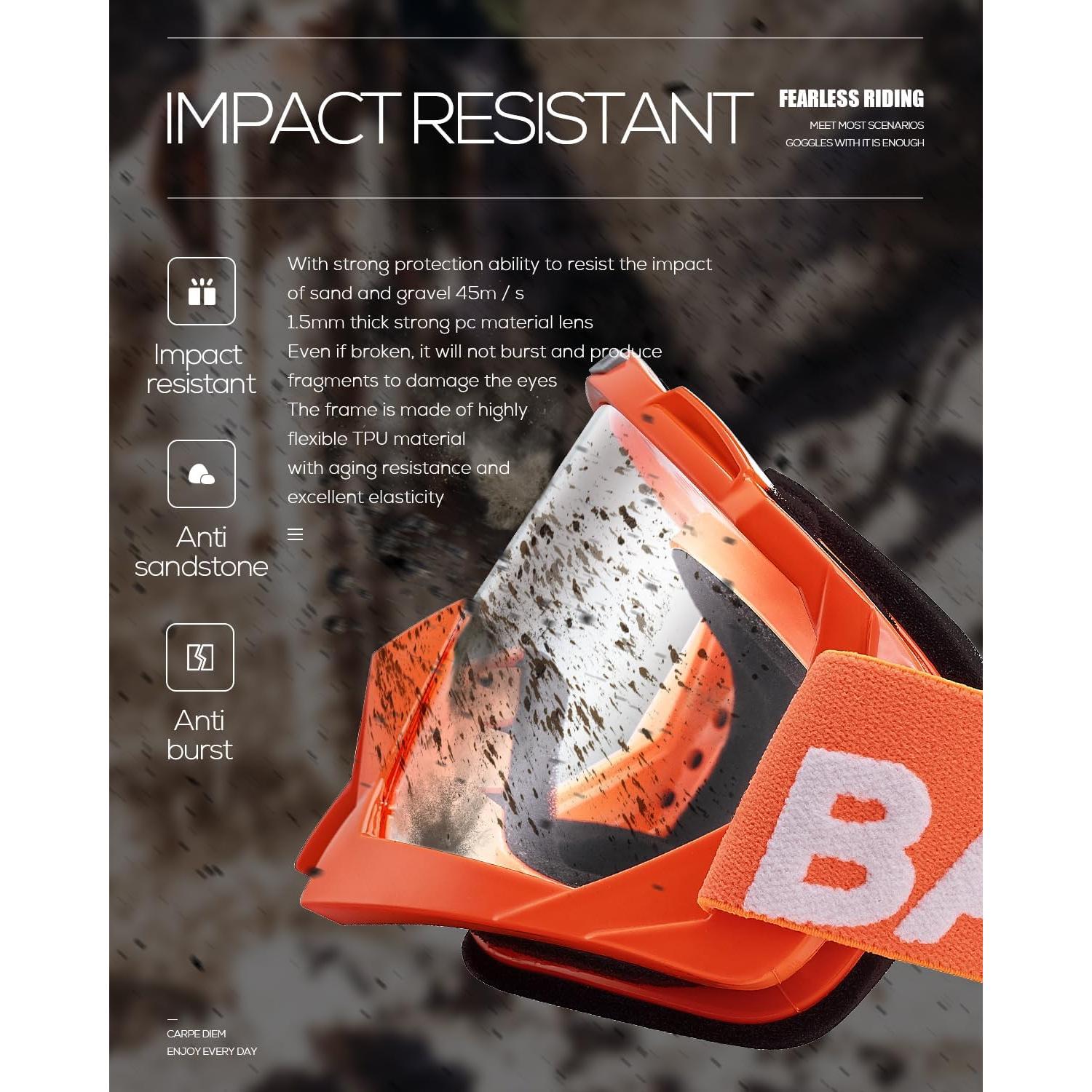 Gafas de Motocross BATFOX F816 UV Protección Antideslizante