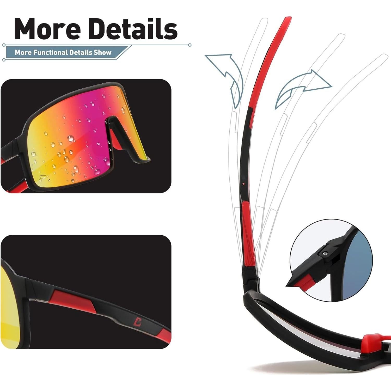 Gafas de sol Bevi polarizadas TR90 para ciclismo y deportes
