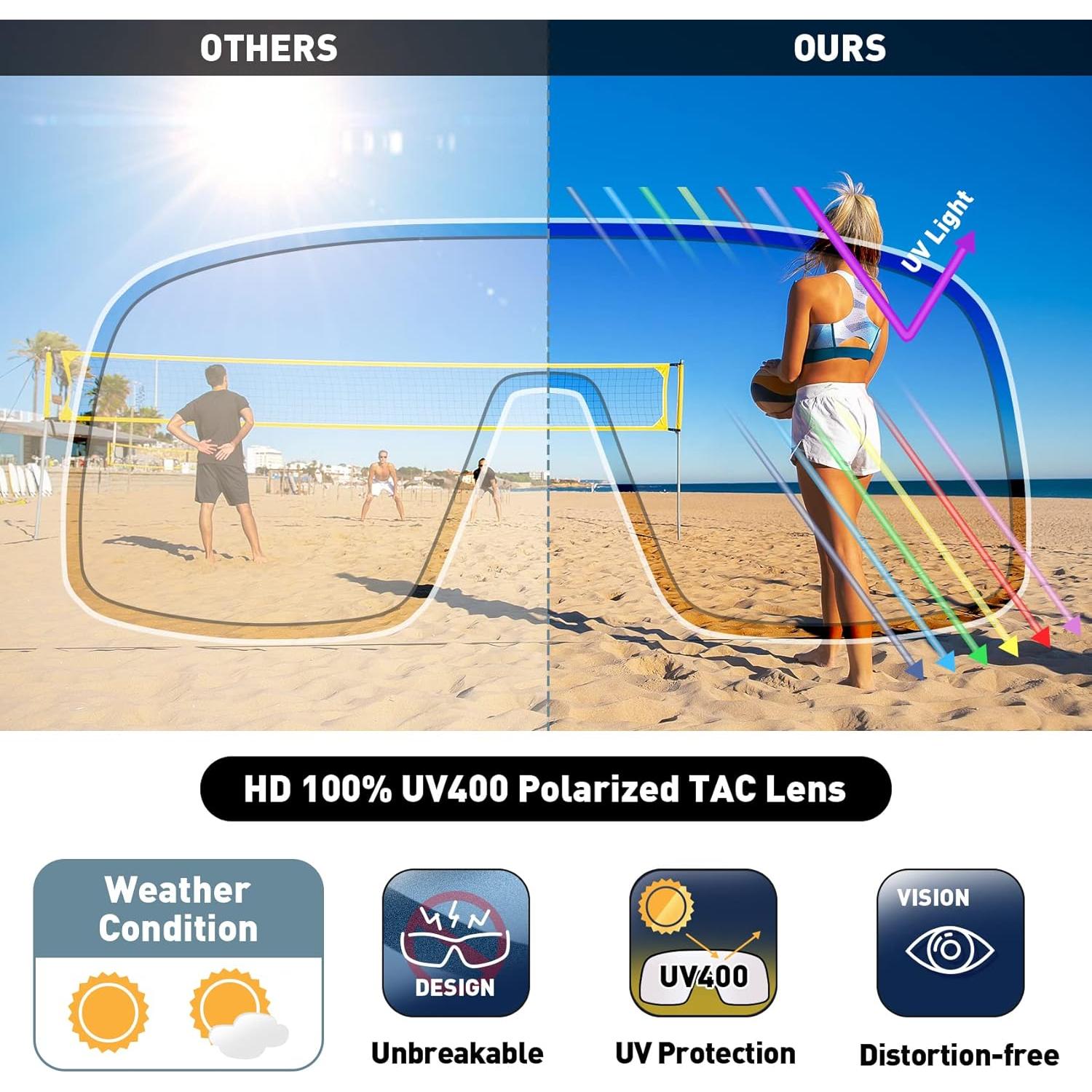 Gafas de sol Bevi polarizadas TR90 unisex para ciclismo