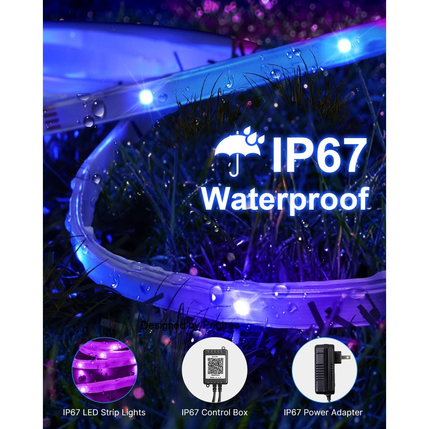 Fussion Tiras LED Impermeables 30.48m RGB con Control Remoto