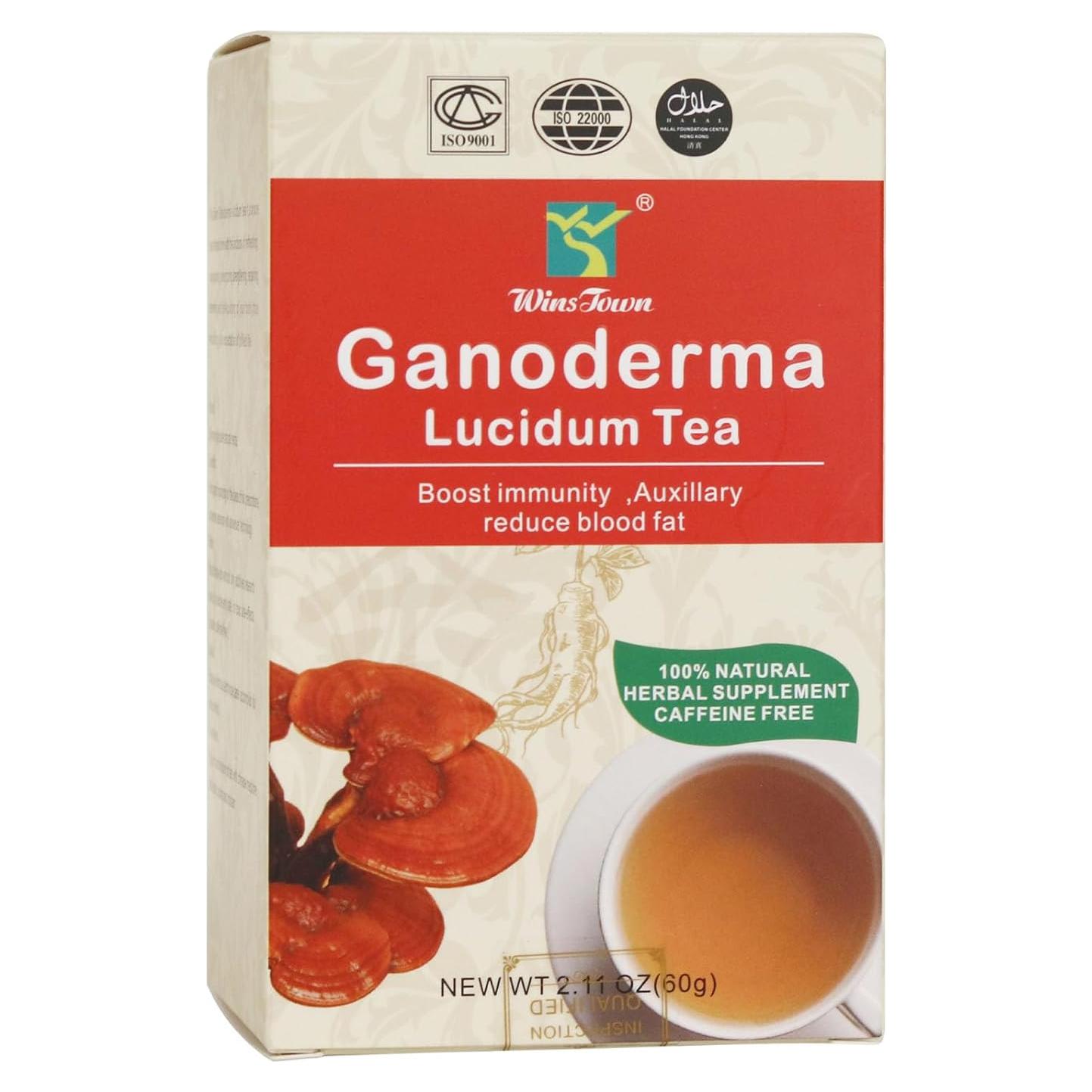 Té de Ganoderma Lucidum Wins Town, 20 Bolsitas Orgánicas