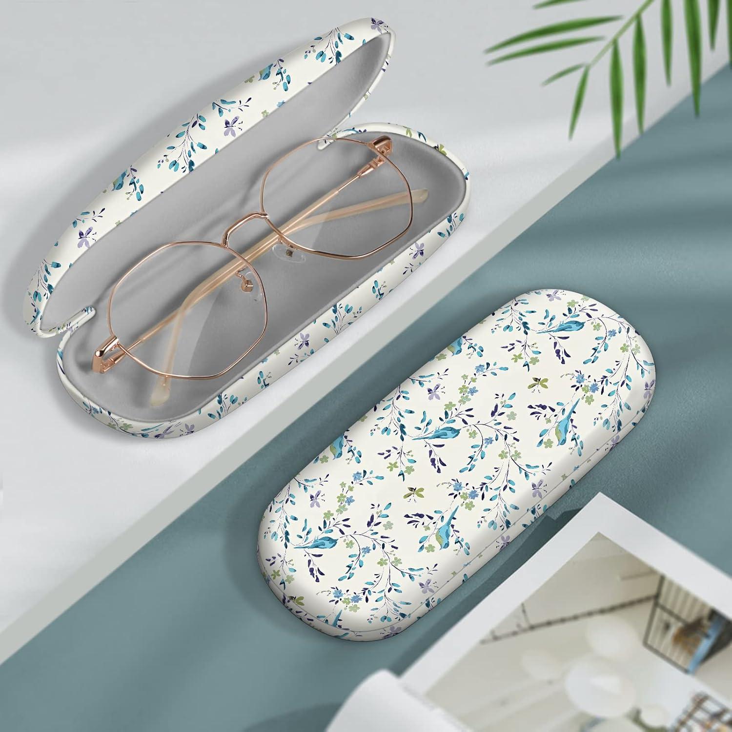 Funda Dura para Gafas Fintie con Paño de Limpieza Azul