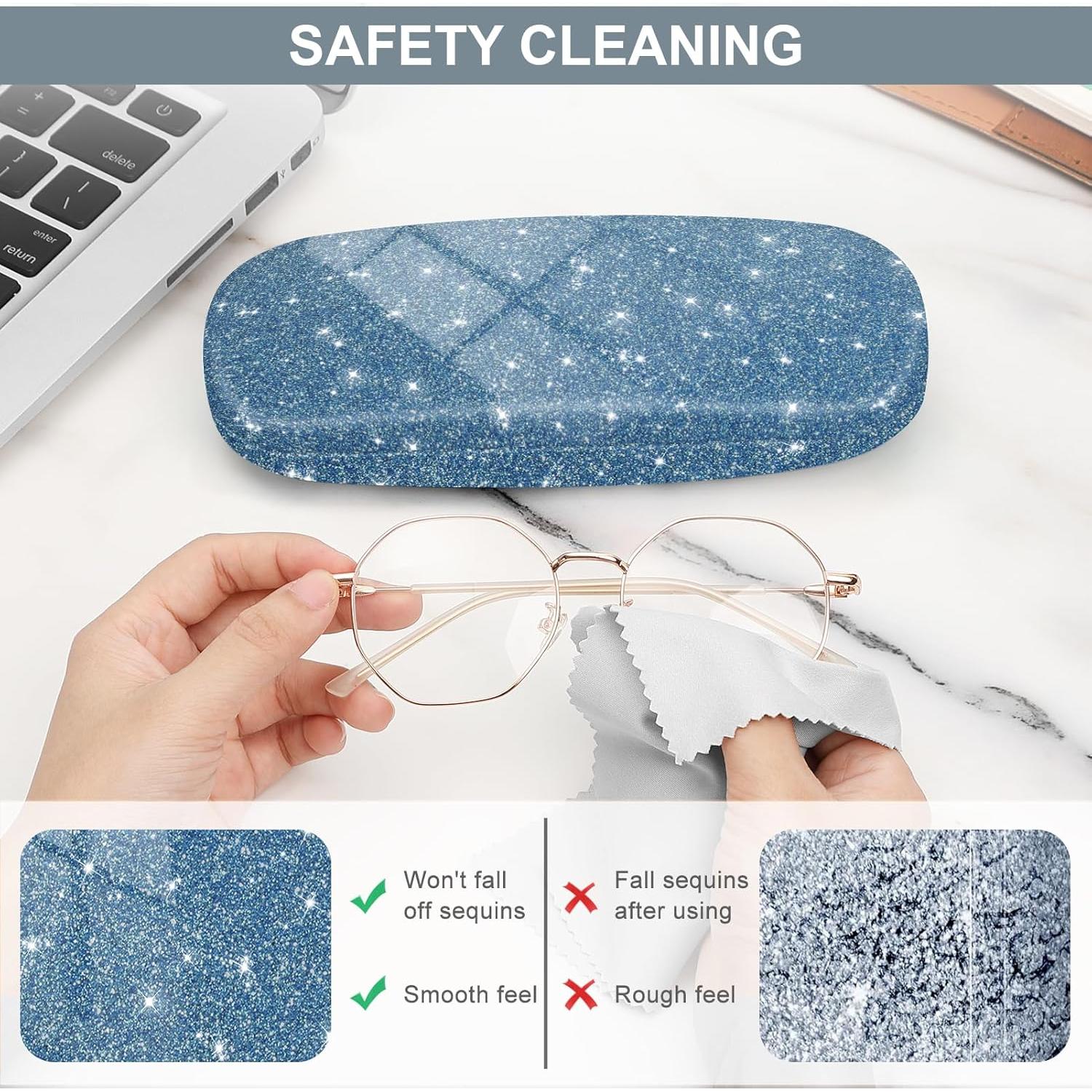 Funda Dura para Gafas Fintie con Paño de Limpieza Azul