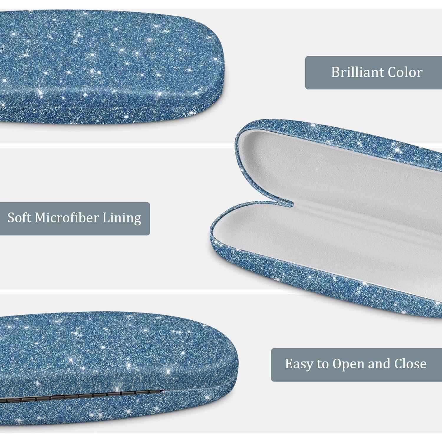 Funda Dura para Gafas Fintie con Paño de Limpieza Azul