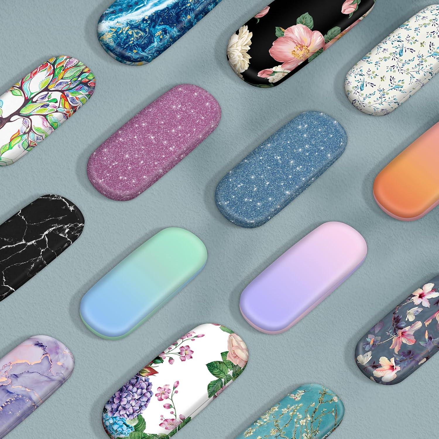 Funda Dura para Gafas Fintie con Paño de Limpieza Azul