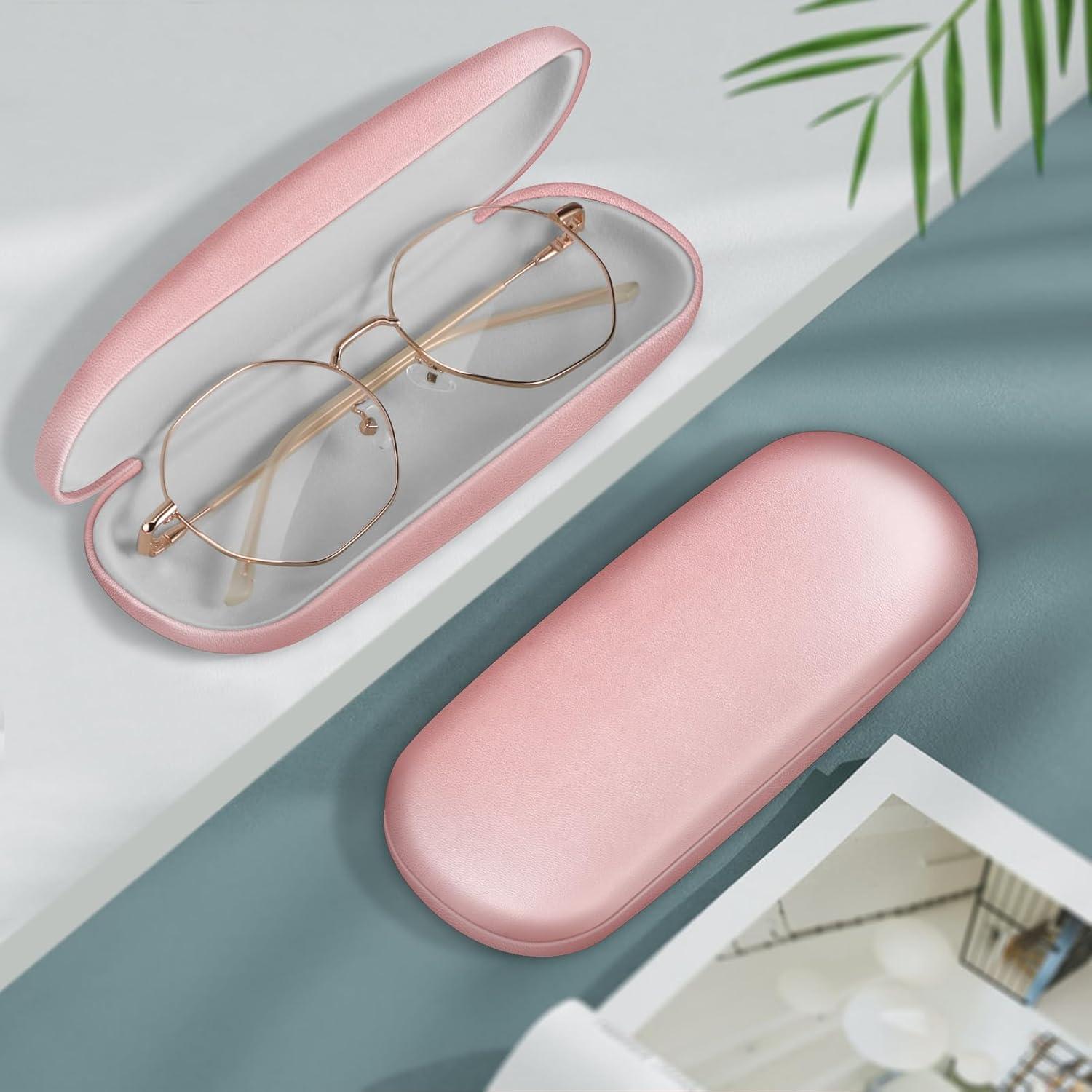 Funda Dura para Gafas Fintie con Paño de Limpieza Rosa