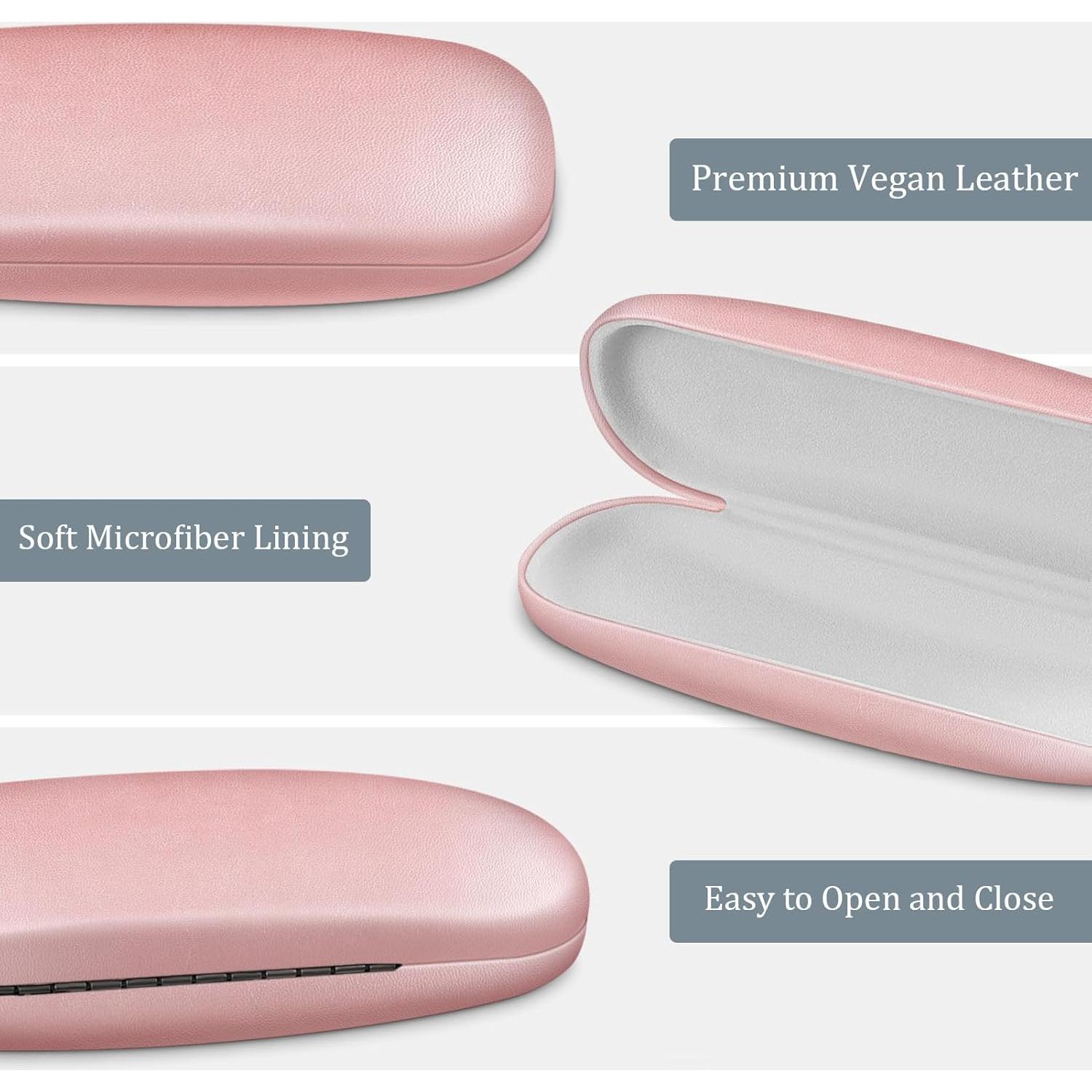 Funda Dura para Gafas Fintie con Paño de Limpieza Rosa