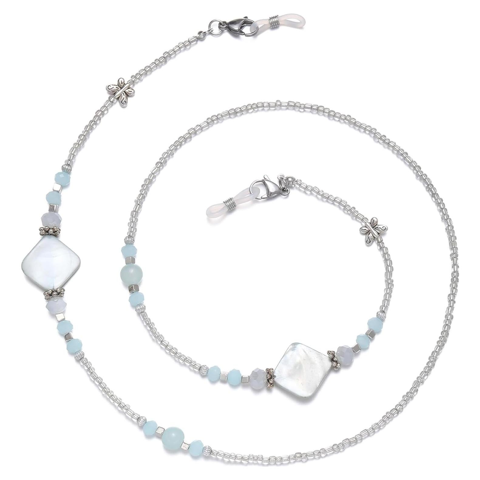 Cadena de Gafas Bead YN01 para Mujeres - Antideslizante Azul