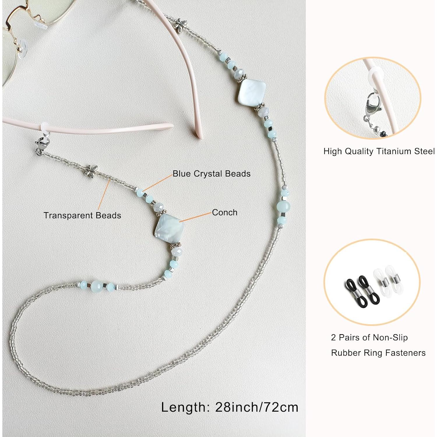 Cadena de Gafas Bead YN01 para Mujeres - Antideslizante Azul