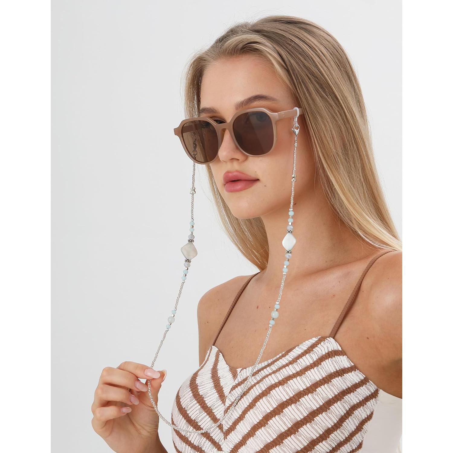 Cadena de Gafas Bead YN01 para Mujeres - Antideslizante Azul