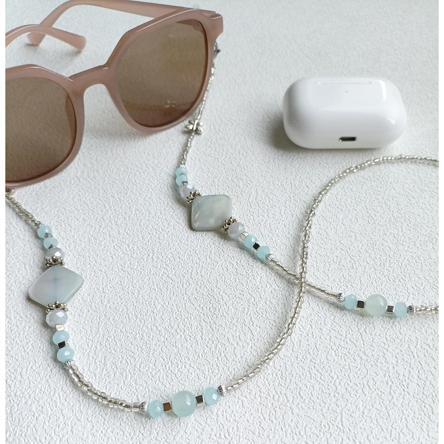 Cadena de Gafas Bead YN01 para Mujeres - Antideslizante Azul