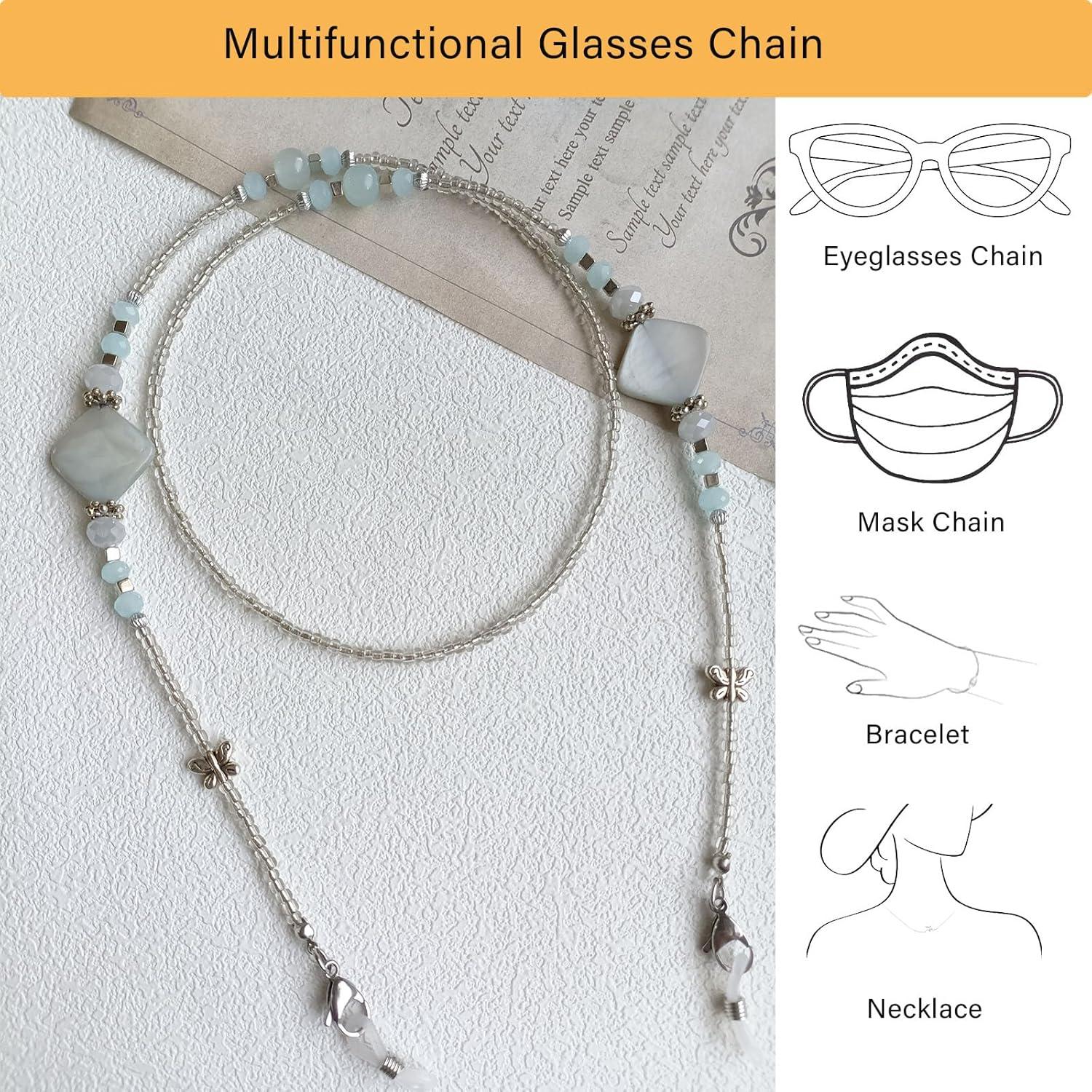 Cadena de Gafas Bead YN01 para Mujeres - Antideslizante Azul