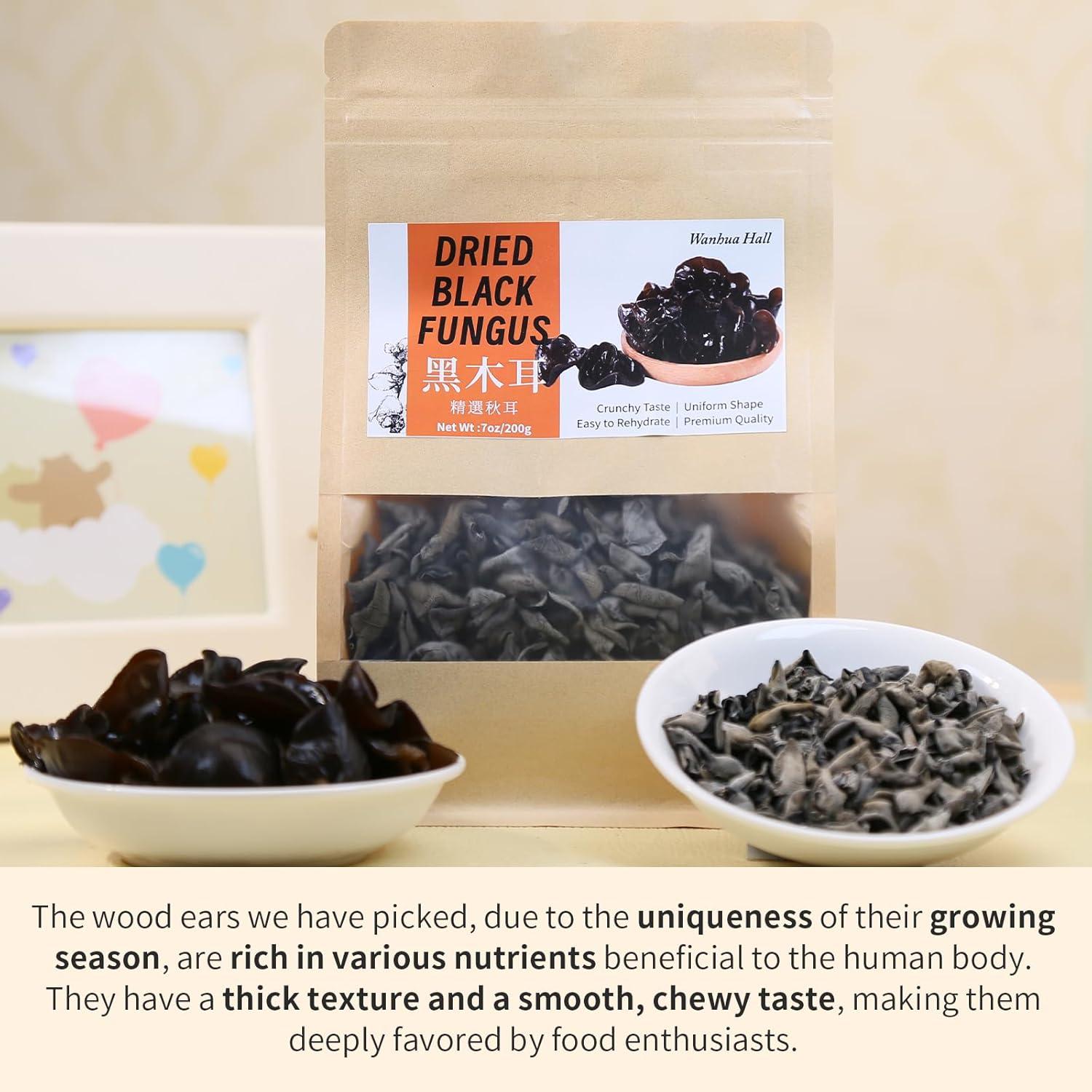 Hongos Negros Secos Premium Wanhua 200g - Textura Crujiente