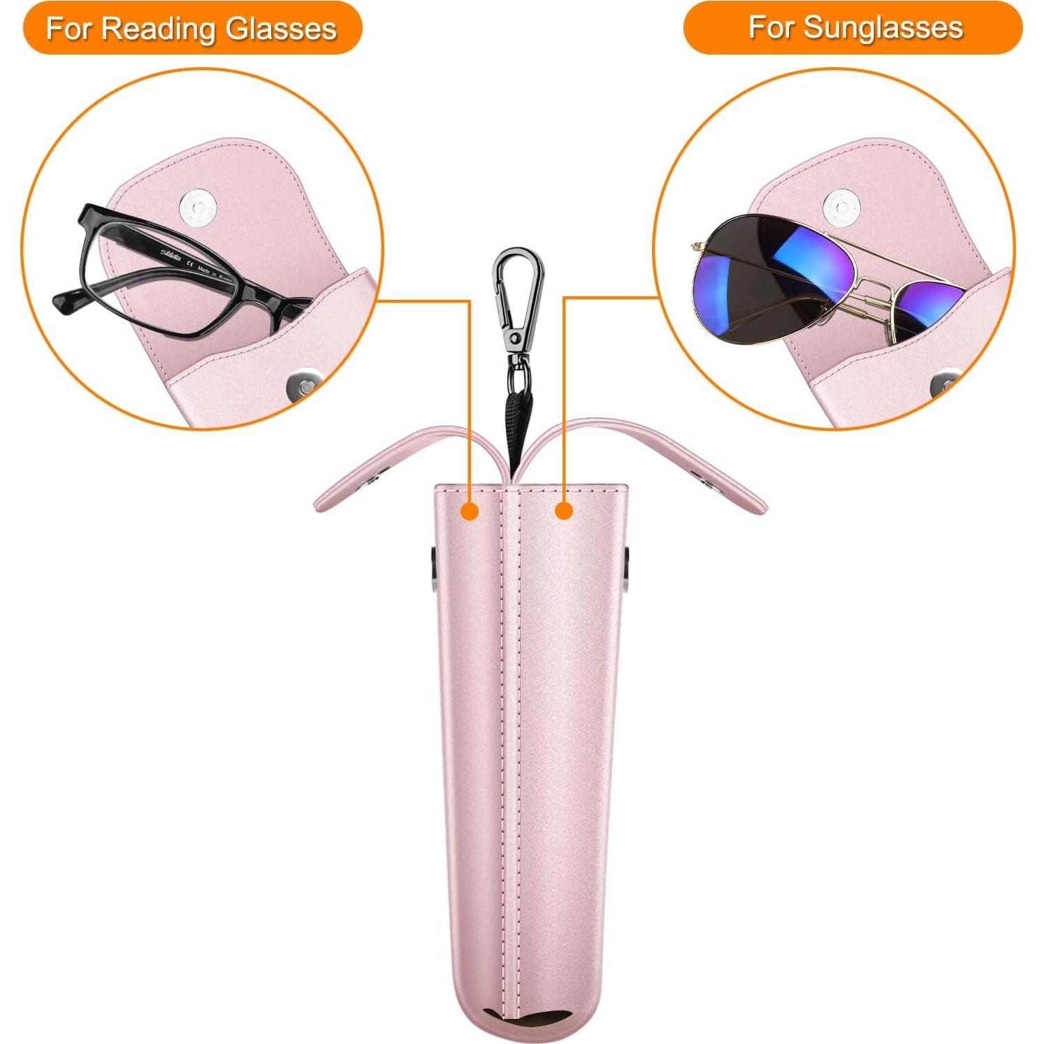 Funda Doble para Gafas Fintie con Gancho Oro Rosa