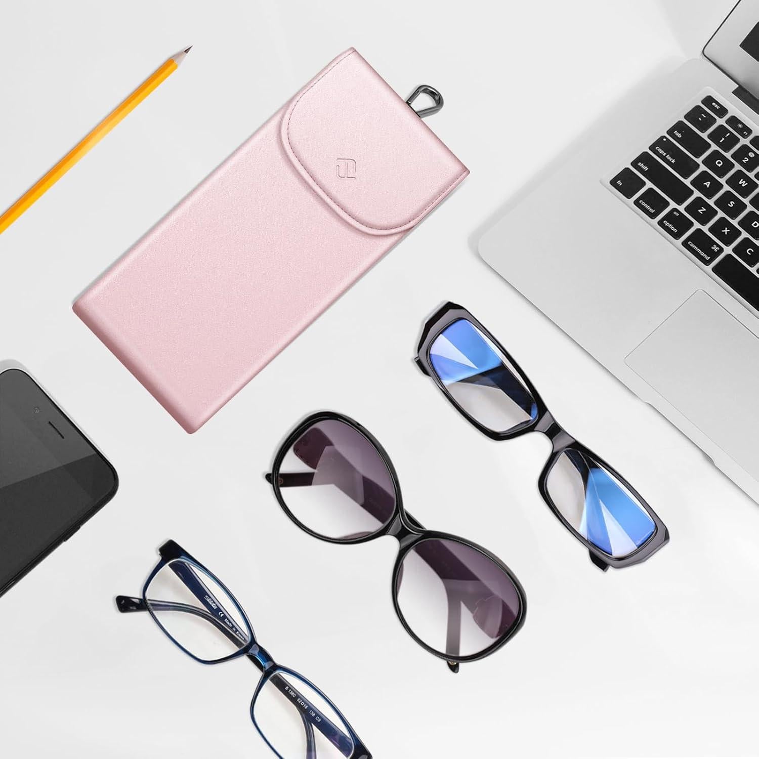 Funda Doble para Gafas Fintie con Gancho Oro Rosa