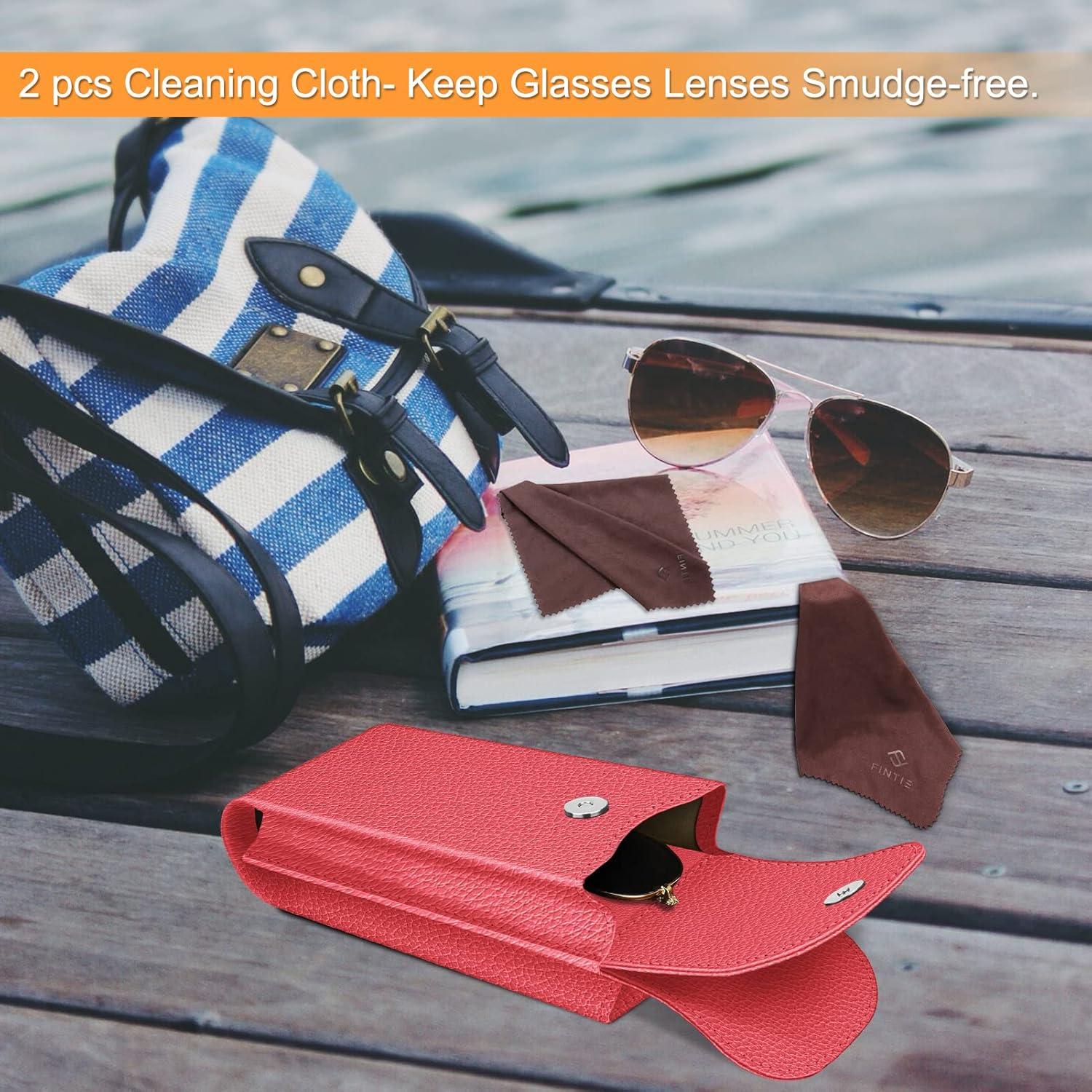 Estuche Doble para Gafas Fintie AGSB con Gancho y Cuero Vegano