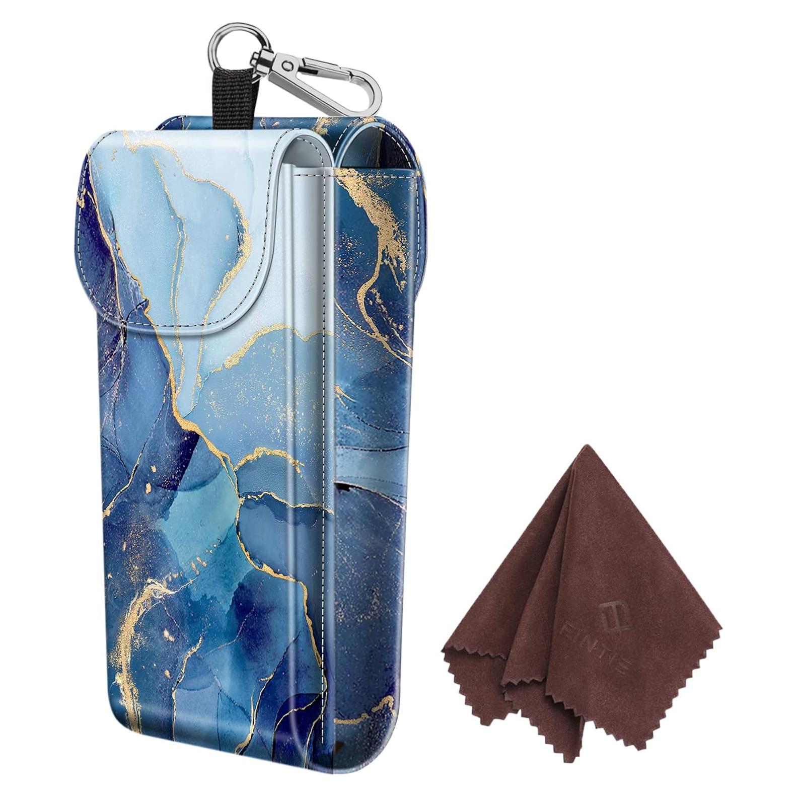 Estuche Doble para Gafas Fintie de Cuero Vegano con Mosquetón