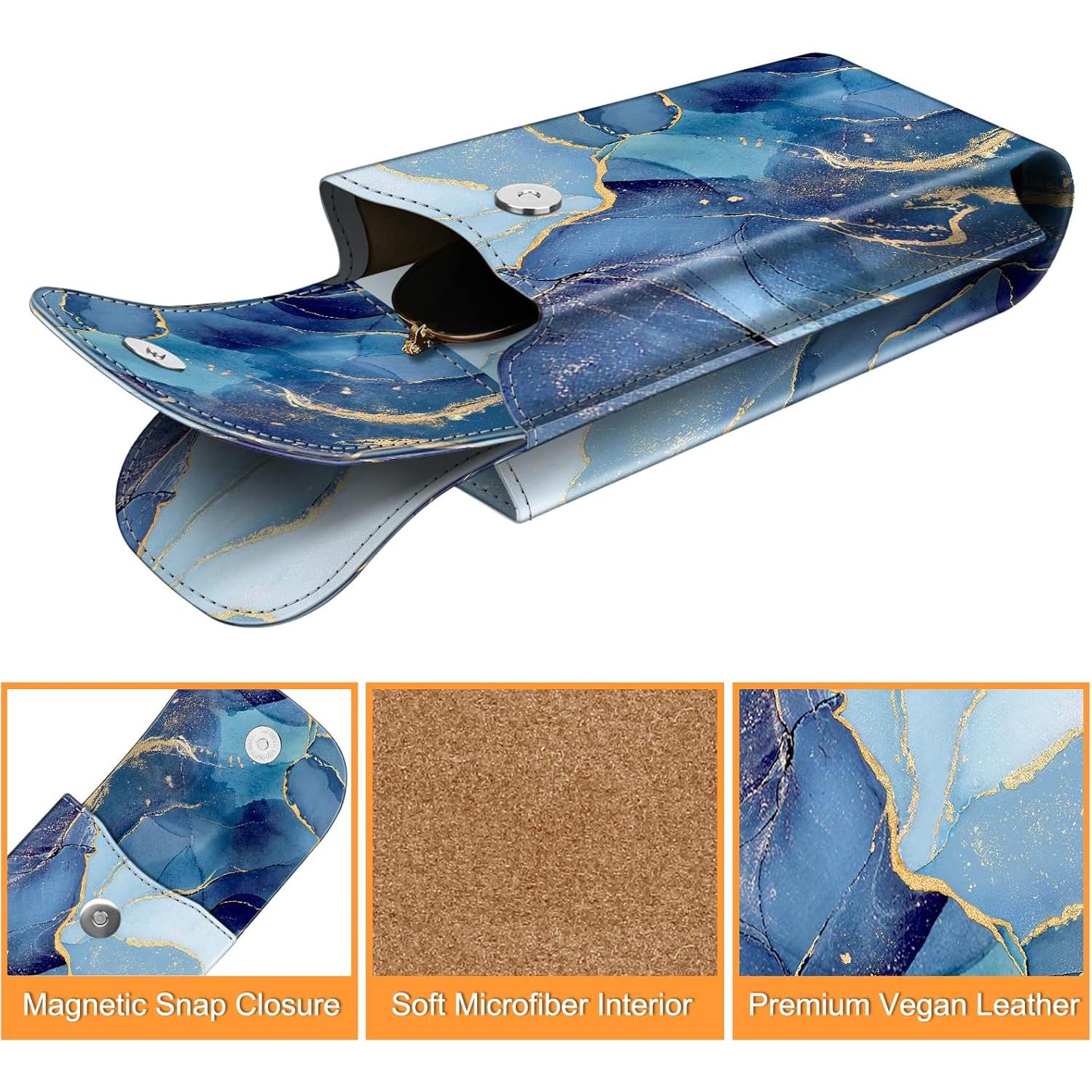 Estuche Doble para Gafas Fintie de Cuero Vegano con Mosquetón