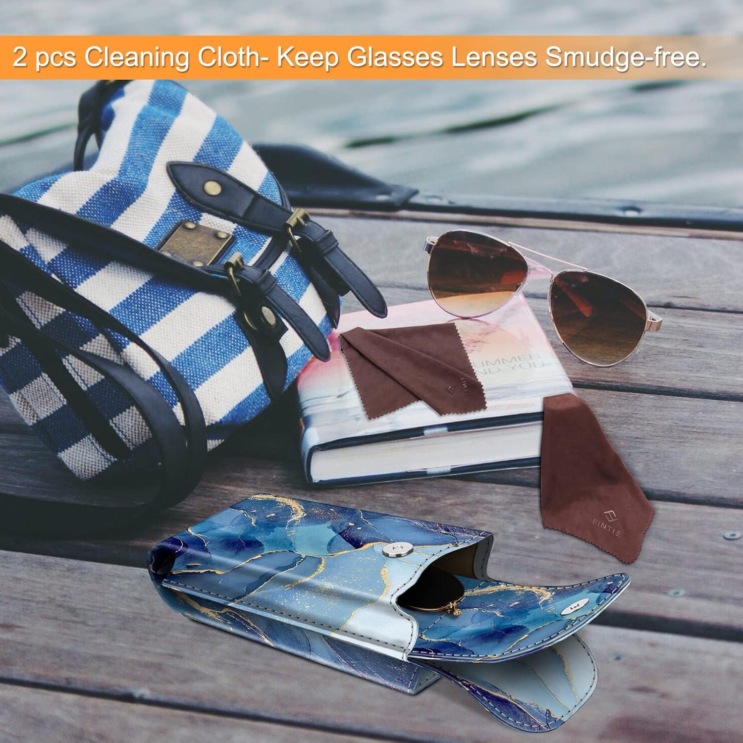 Estuche Doble para Gafas Fintie de Cuero Vegano con Mosquetón