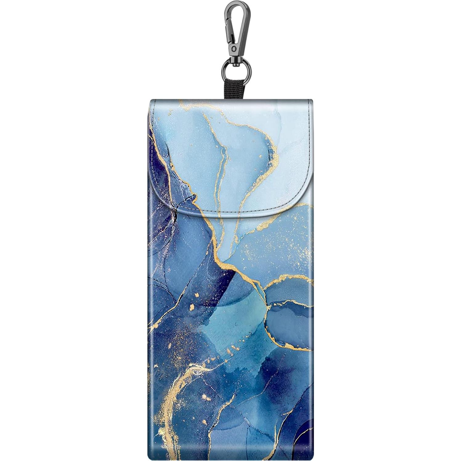 Estuche Doble para Gafas Fintie de Cuero Vegano con Mosquetón