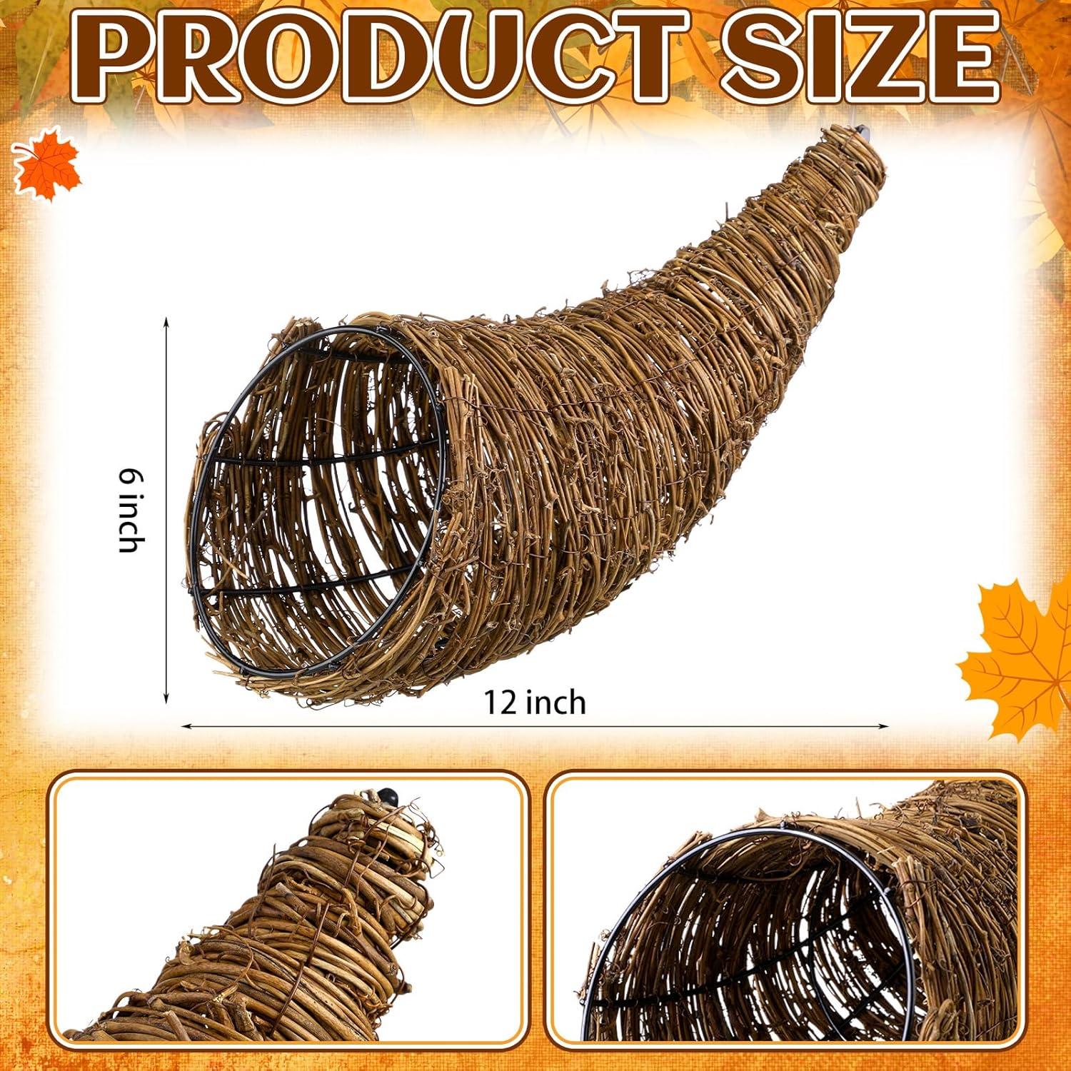 Cesta de Cornucopia Dandat 30.5x29.2 cm Decoración Otoño