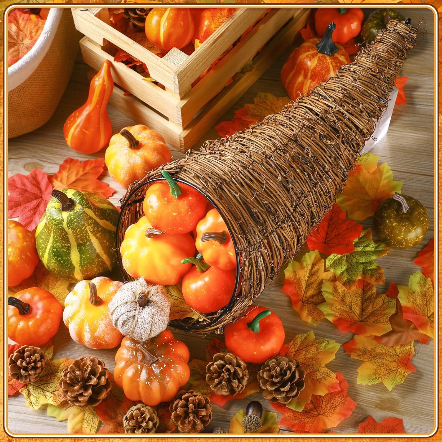 Cesta de Cornucopia Dandat 30.5x29.2 cm Decoración Otoño