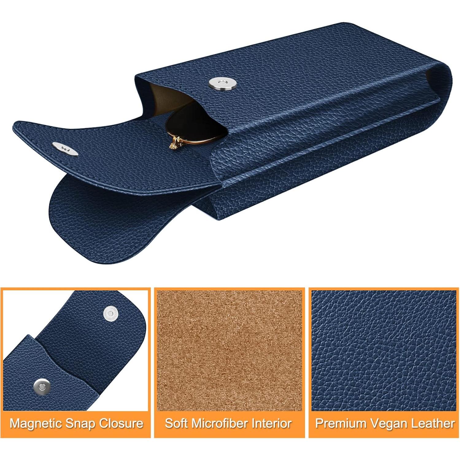 Funda Doble para Gafas Fintie Marino con Gancho y Paños