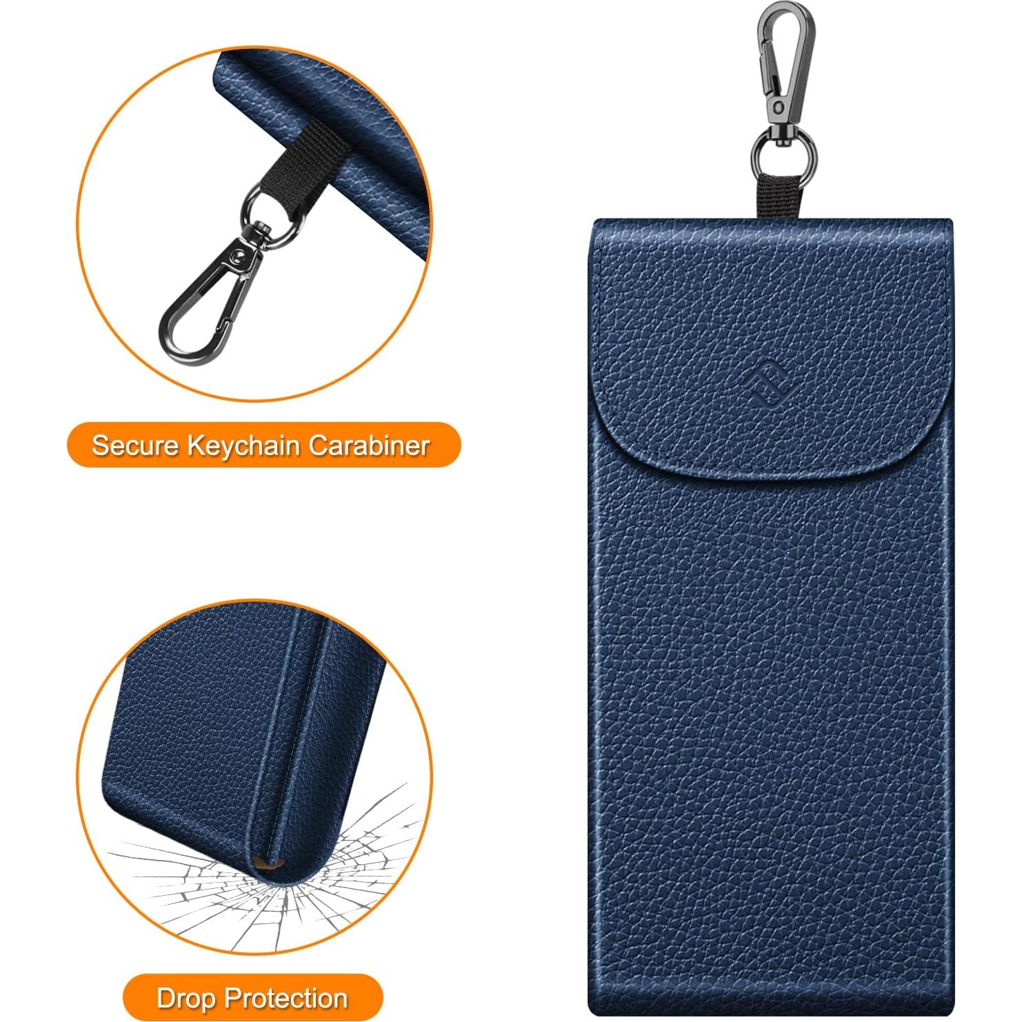 Funda Doble para Gafas Fintie Marino con Gancho y Paños