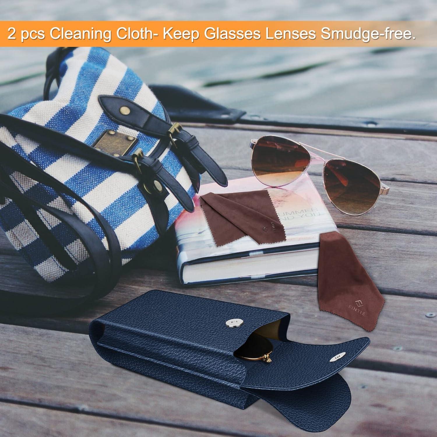 Funda Doble para Gafas Fintie Marino con Gancho y Paños