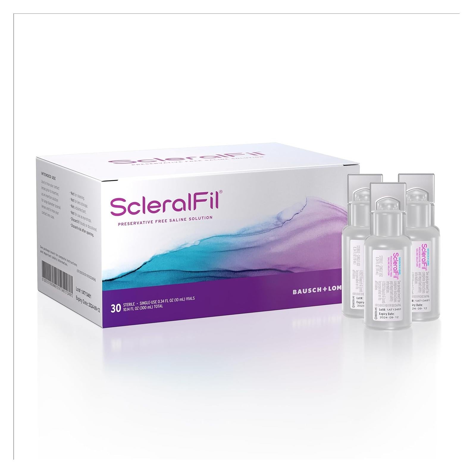 ScleralFil Solución Salina Estéril Bausch + Lomb 30 Viales 10ml