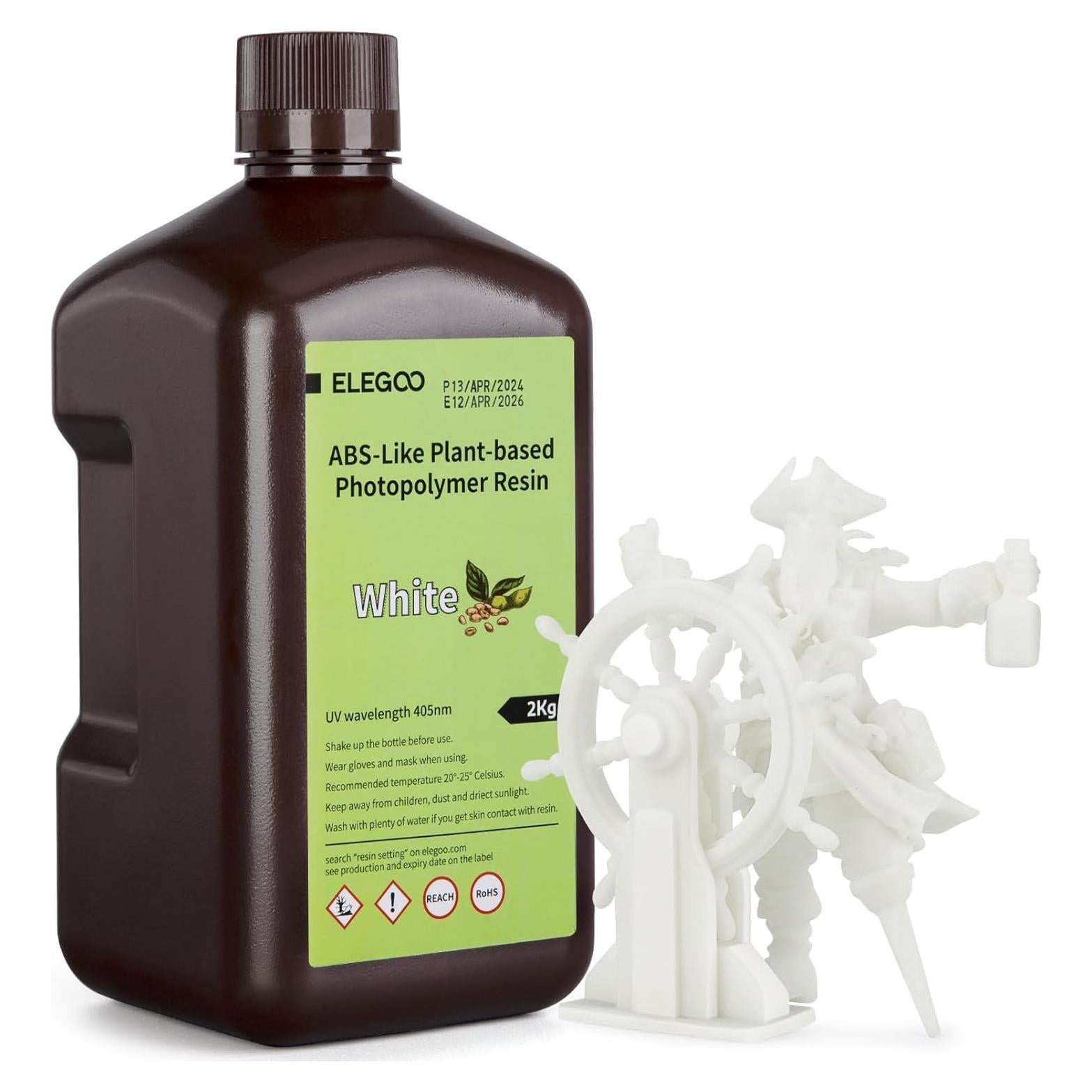 Resina 3D ELEGOO ABS-Like 2000g Blanca UV 405nm