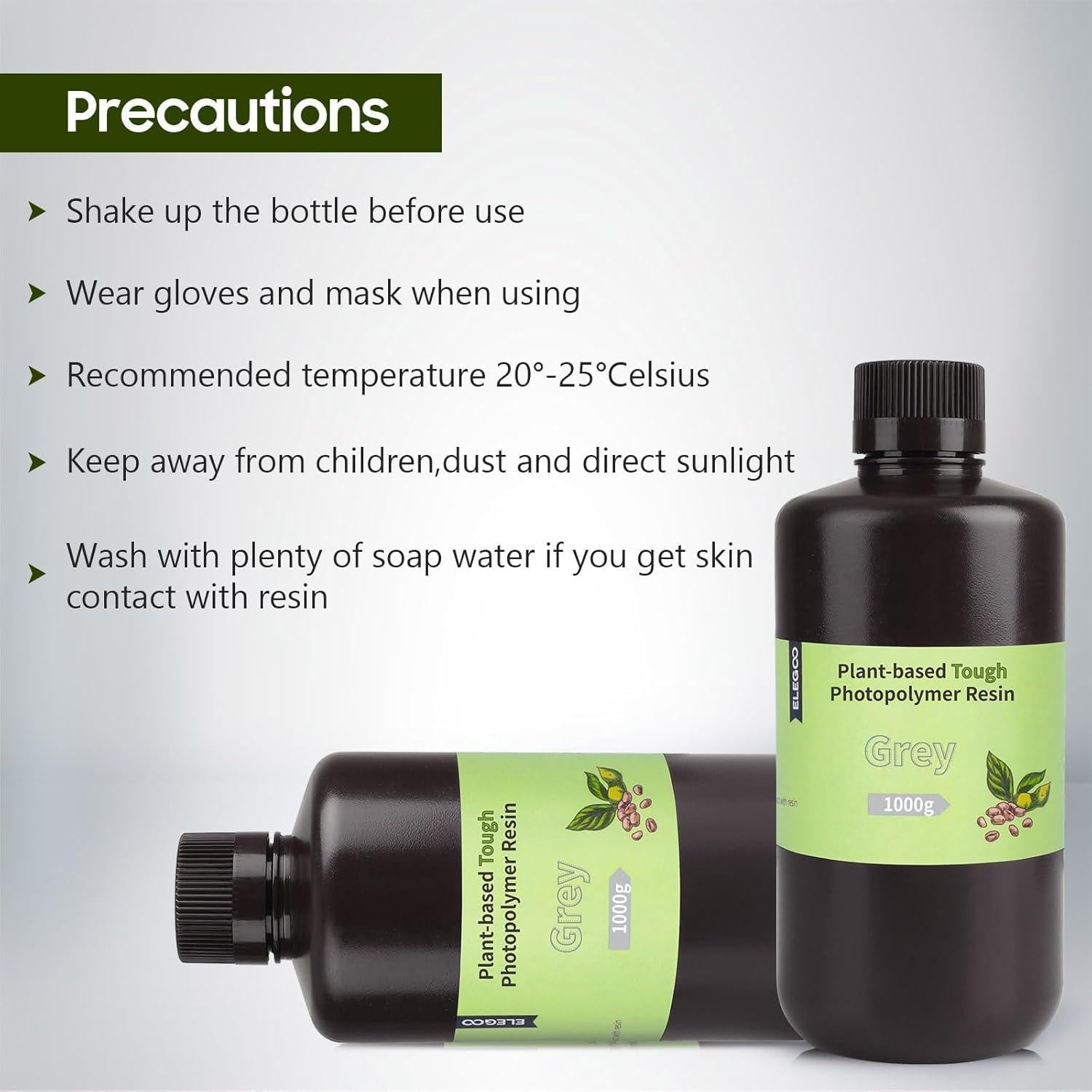 Resina 3D ELEGOO ABS-Like 2000g Blanca UV 405nm