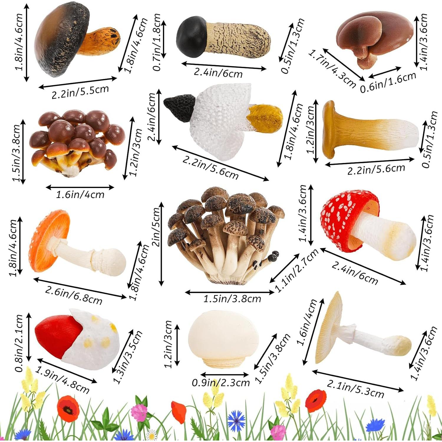 Juego de 12 Figuras de Hongo Realistas Youeon para Jardín