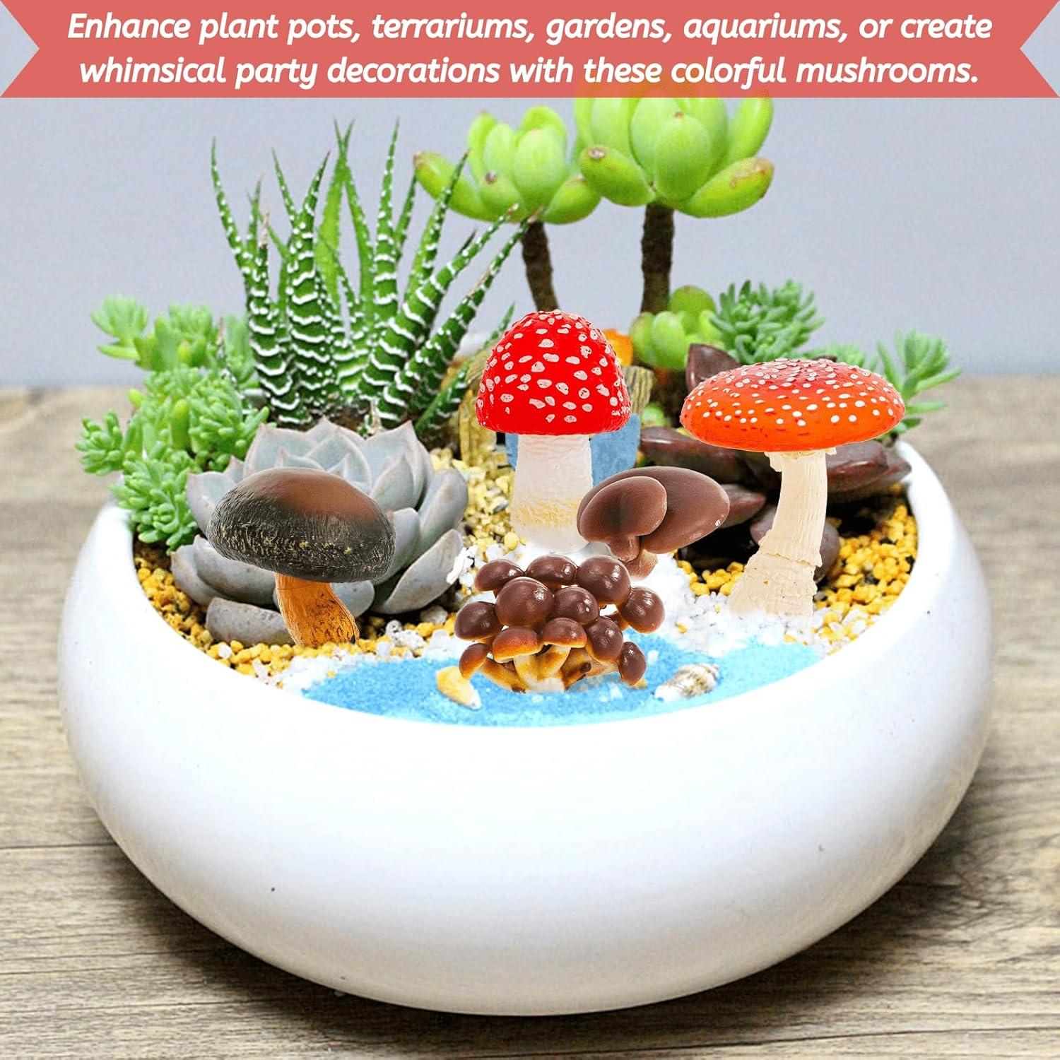 Juego de 12 Figuras de Hongo Realistas Youeon para Jardín