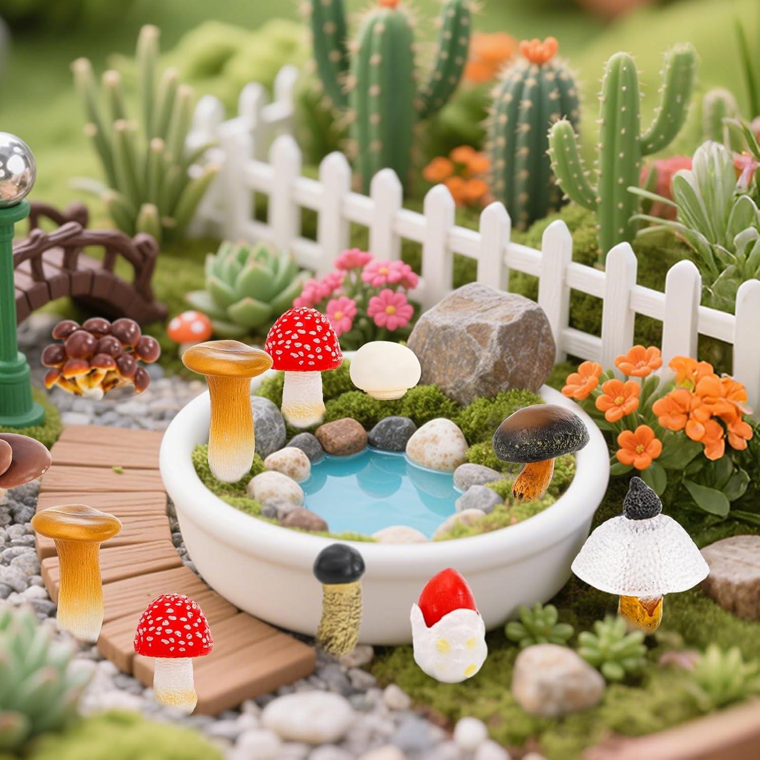 Juego de 12 Figuras de Hongo Realistas Youeon para Jardín