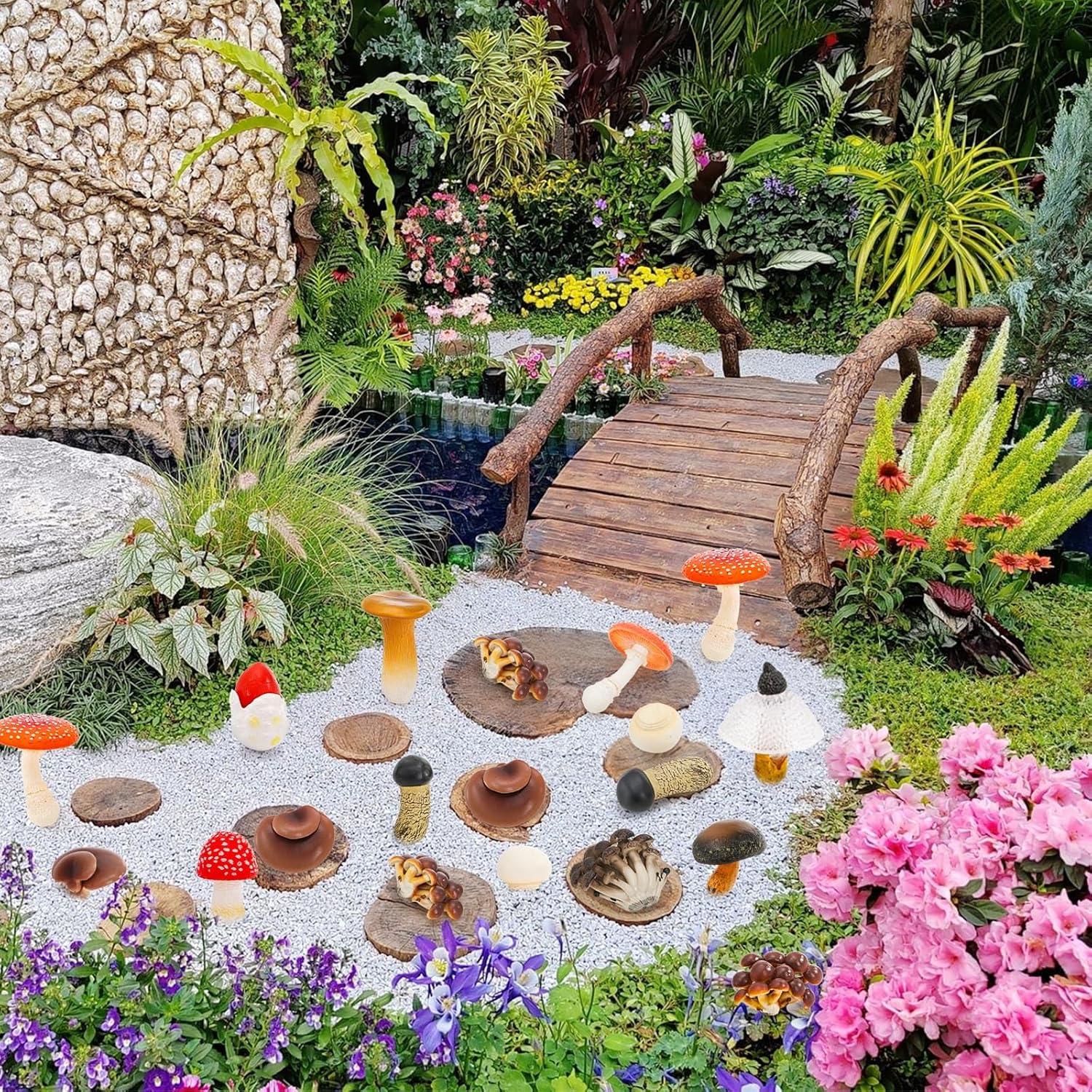 Juego de 12 Figuras de Hongo Realistas Youeon para Jardín