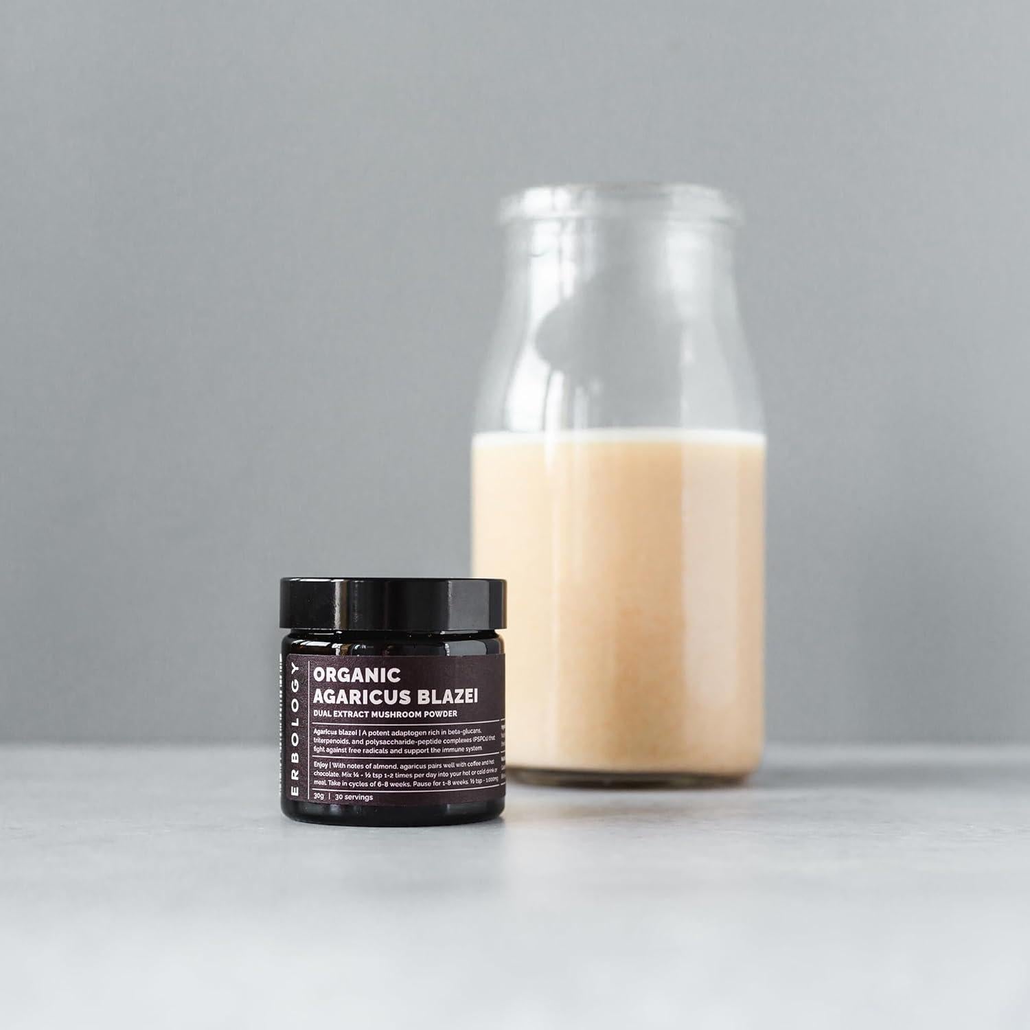 Polvo de Extracto Dual de Agaricus Blazei Erbology 30g - Vegano