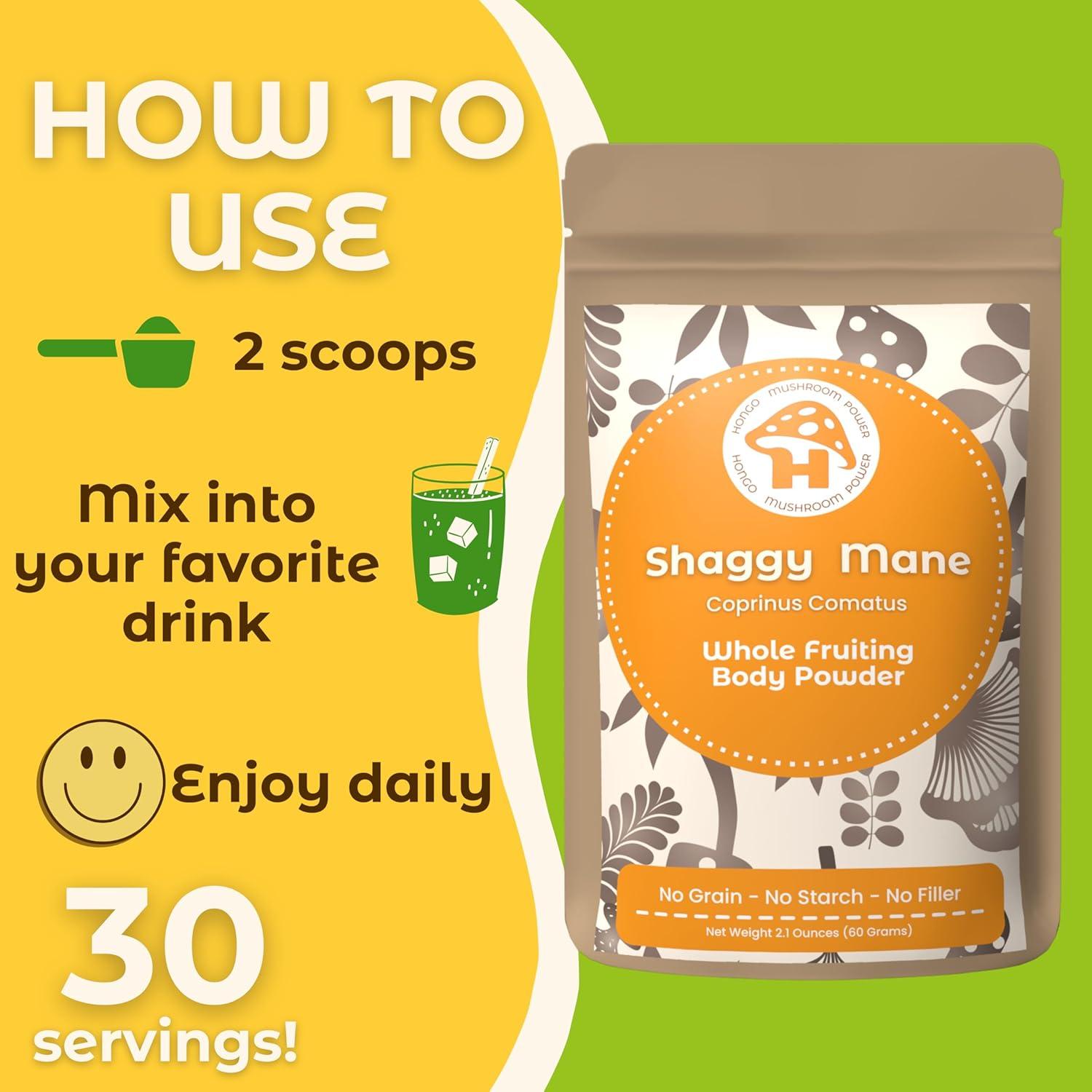 Polvo de Hongo Shaggy Mane Hongo Tea Co. 60g - 100% Puro