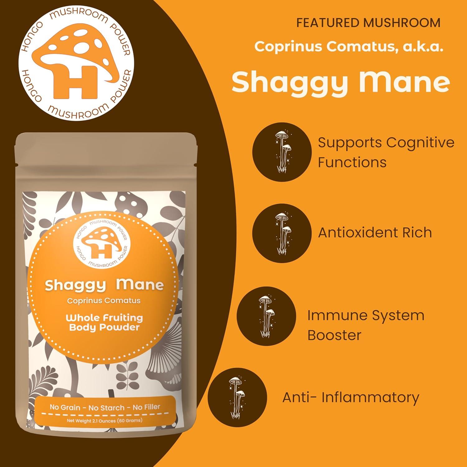 Polvo de Hongo Shaggy Mane 227g Hongo Tea - 100% Natural