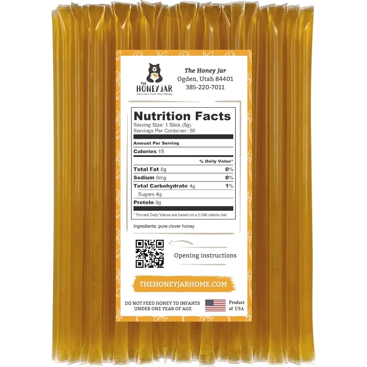 Palitos de Miel Pura The Honey Jar - 50 Unidades Sabor Natural