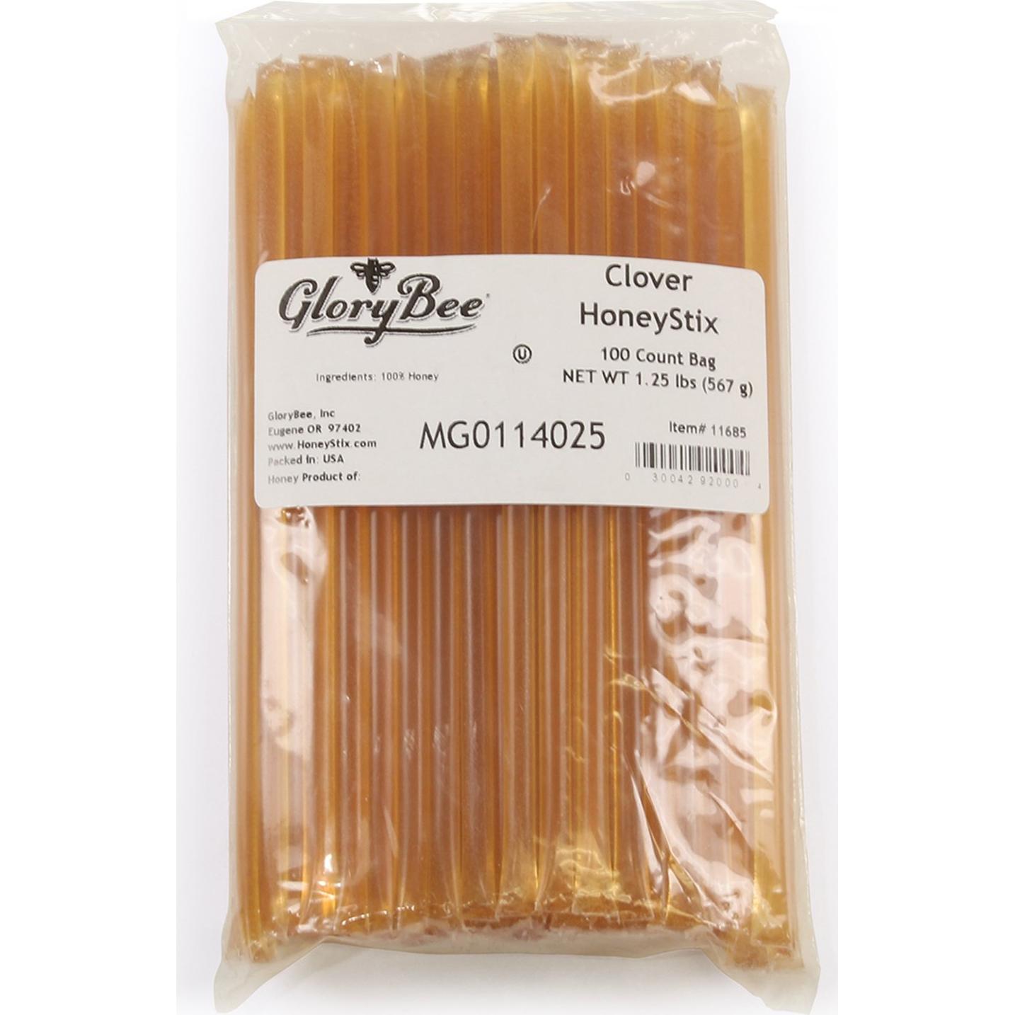 Bolsa de 100 Palitos de Miel GloryBee de Flor de Trébol 0.54kg