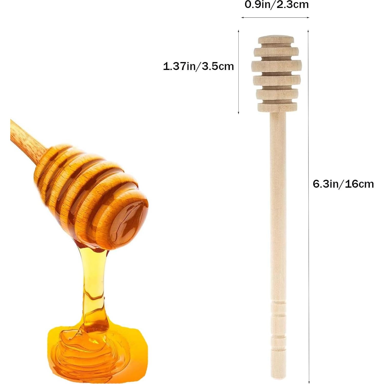 4 Palitos de Madera para Miel 16 cm ICEYLI - Dosificadores Naturales