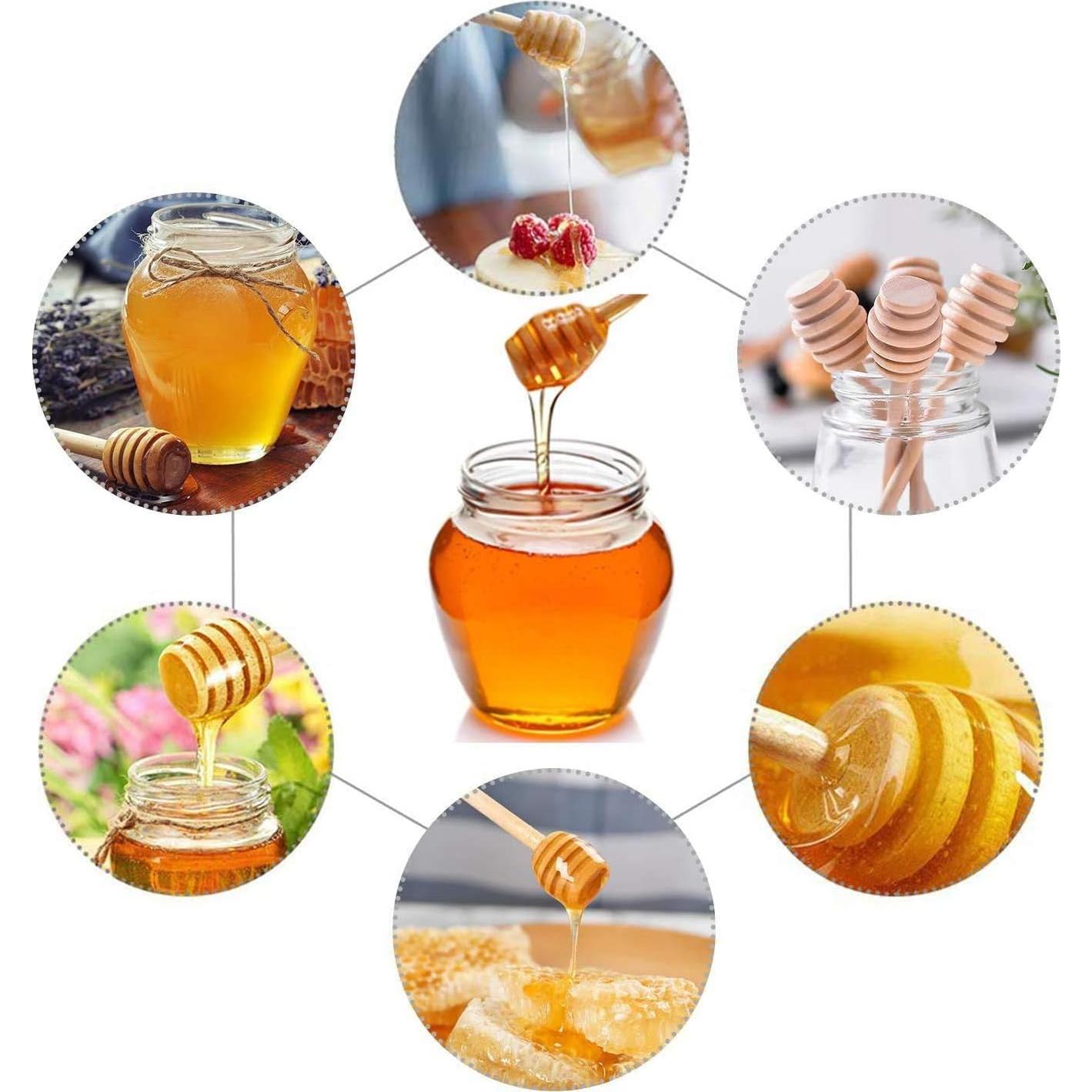 4 Palitos de Madera para Miel 16 cm ICEYLI - Dosificadores Naturales