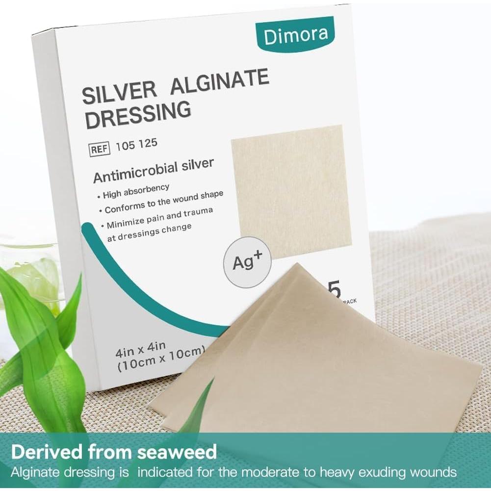 Vendas de Alginato de Calcio Plateado Dimora - 5 Paquetes 10.16 cm