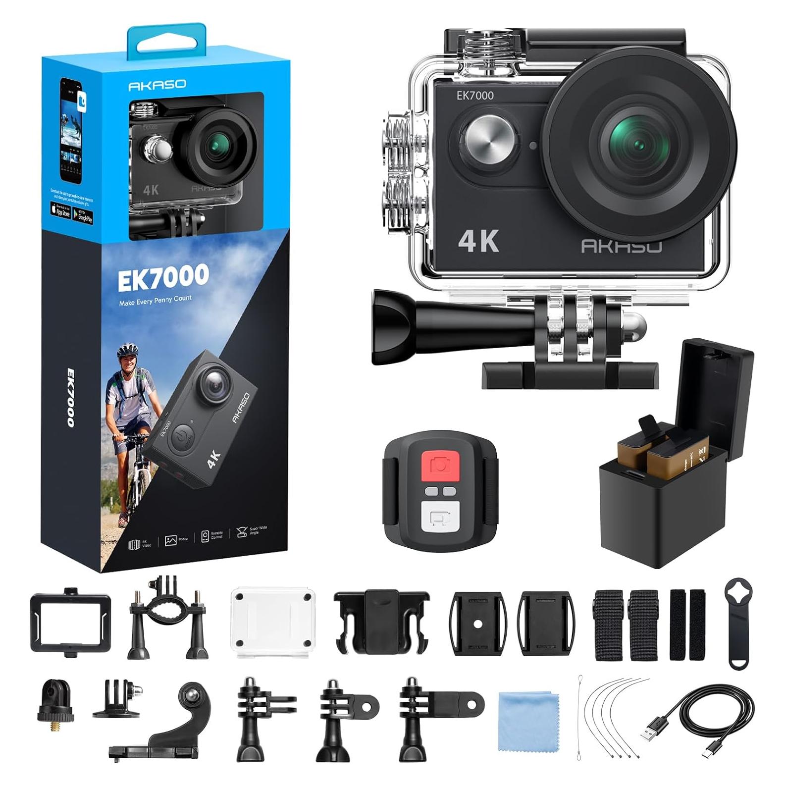 Cámara de acción AKASO EK7000 4K 20MP EIS a prueba de agua