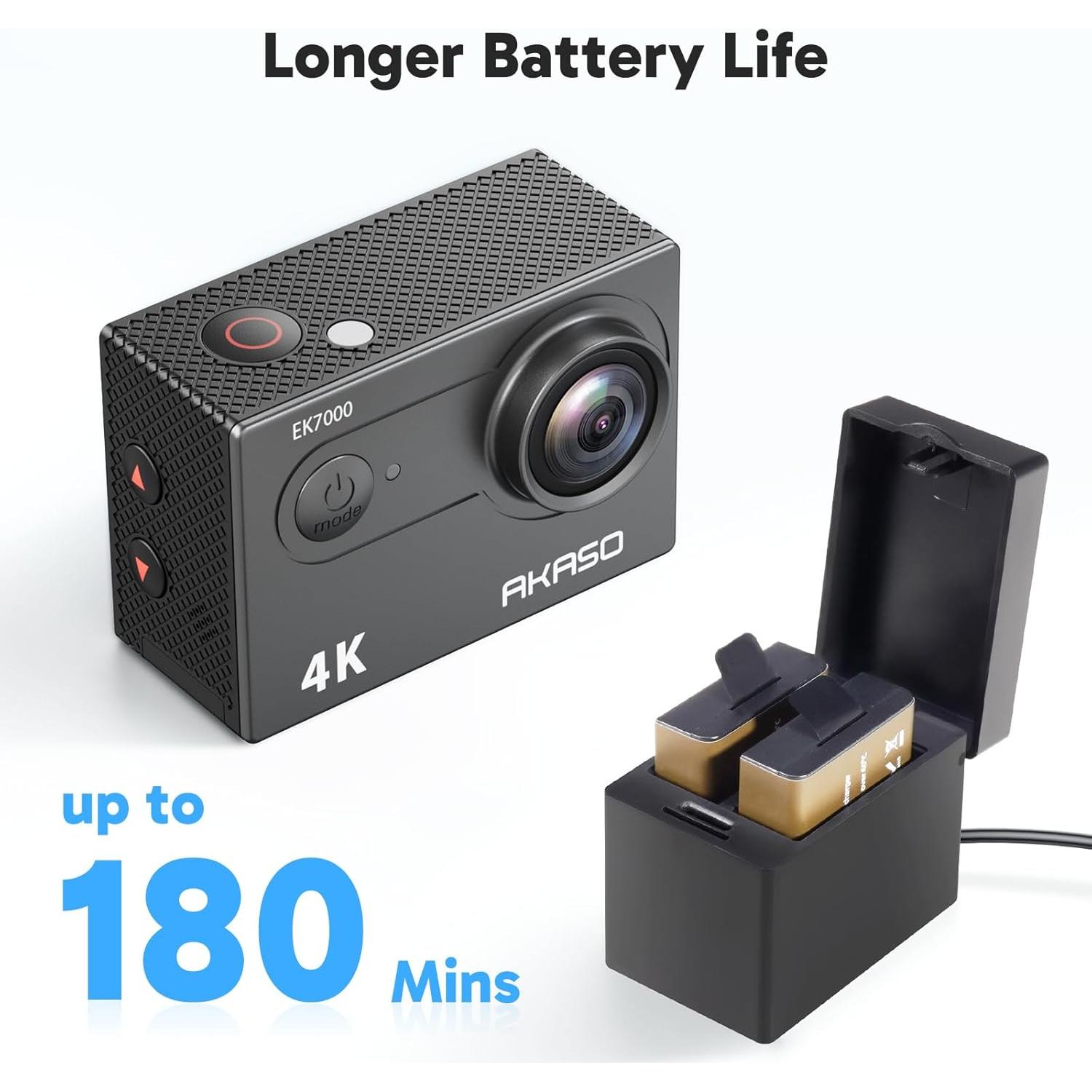 Cámara de acción AKASO EK7000 4K 20MP EIS a prueba de agua