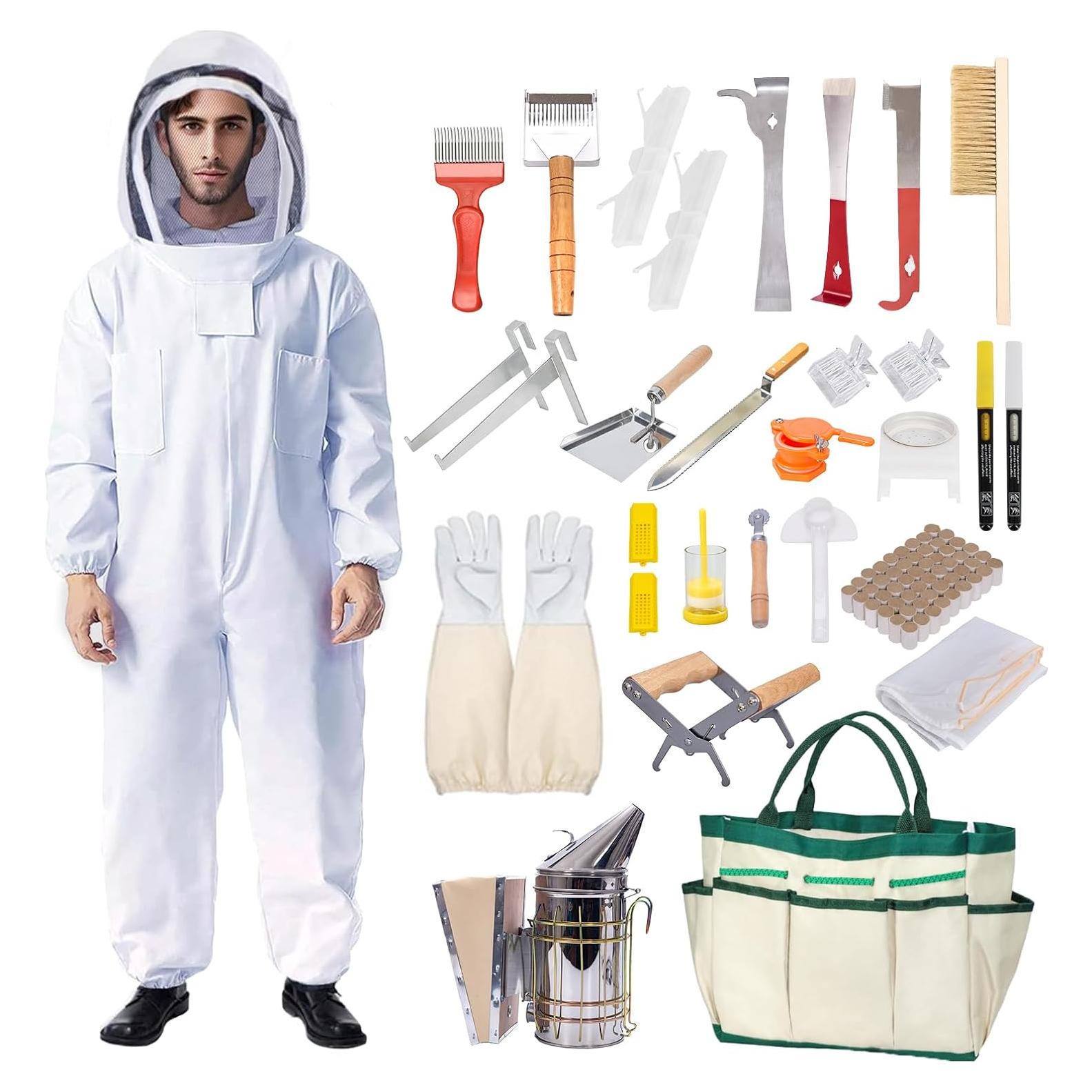 Kit de Apicultura Honey Lake 31 Piezas con Traje XL y Herramientas