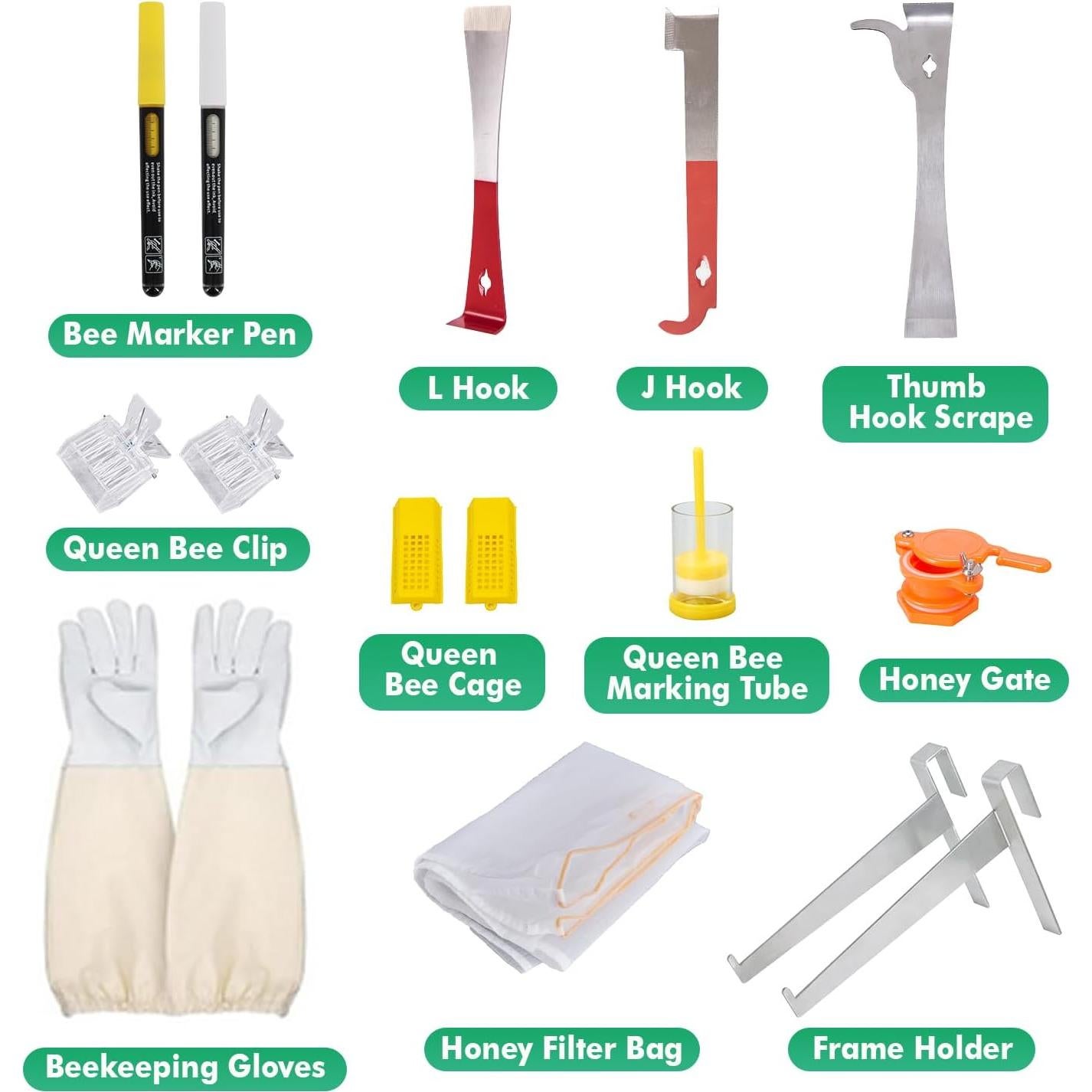 Kit de Apicultura Honey Lake 31 Piezas con Traje XL y Herramientas